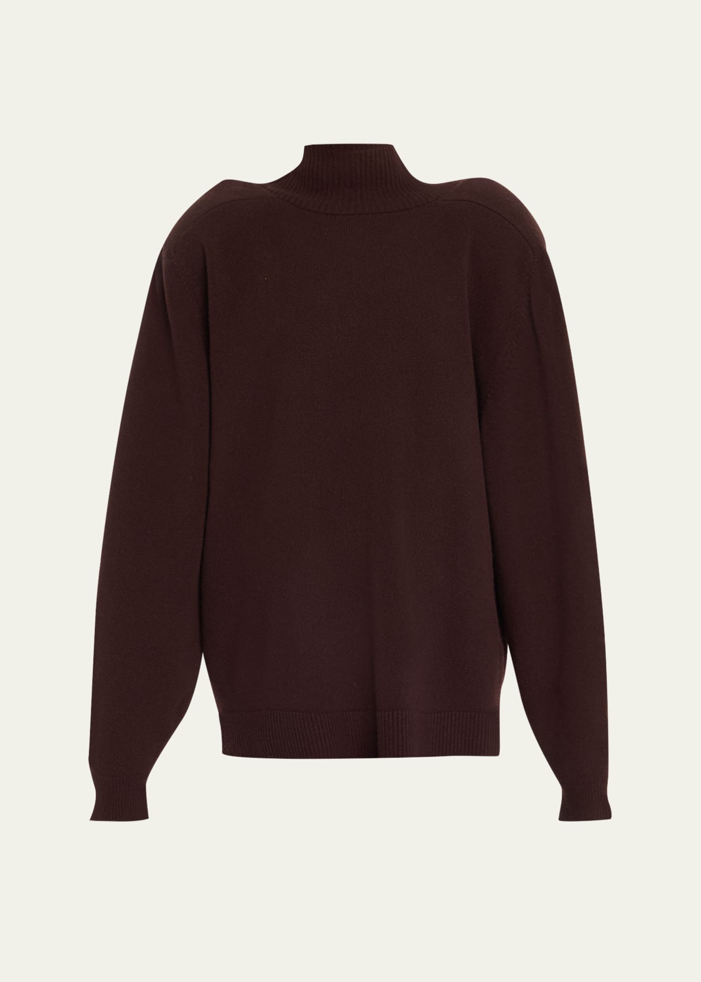 Marie Adam-Leenaerdt Distorted Scarf-Tie Oversized Turtleneck Wool Sweater Image 1 of 5