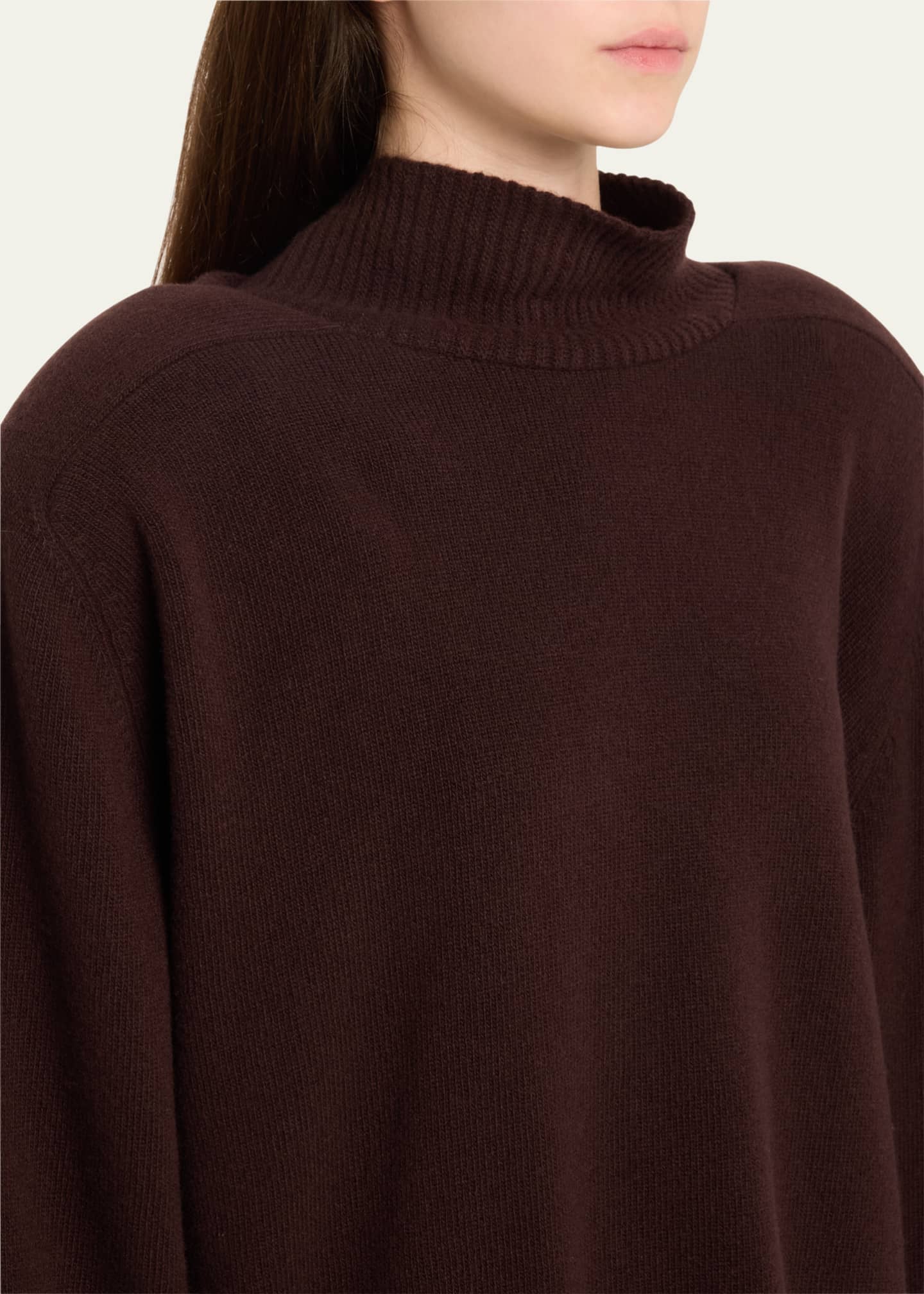 Marie Adam-Leenaerdt Distorted Scarf-Tie Oversized Turtleneck Wool Sweater Image 5 of 5