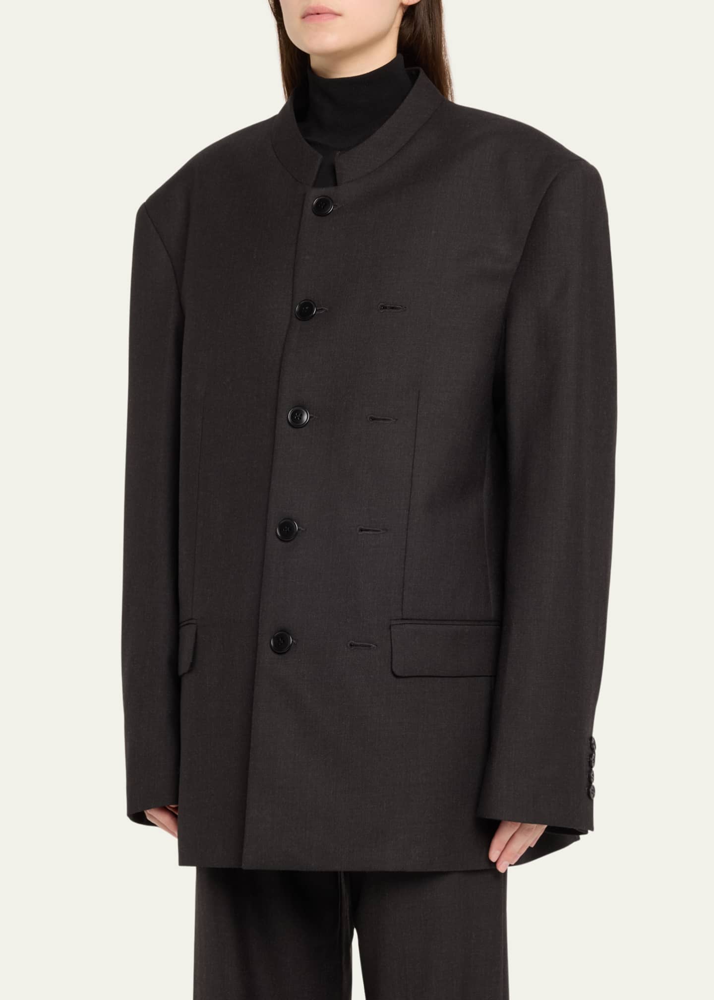 Marie Adam-Leenaerdt Pinched Mao Wool Jacket Image 4 of 5