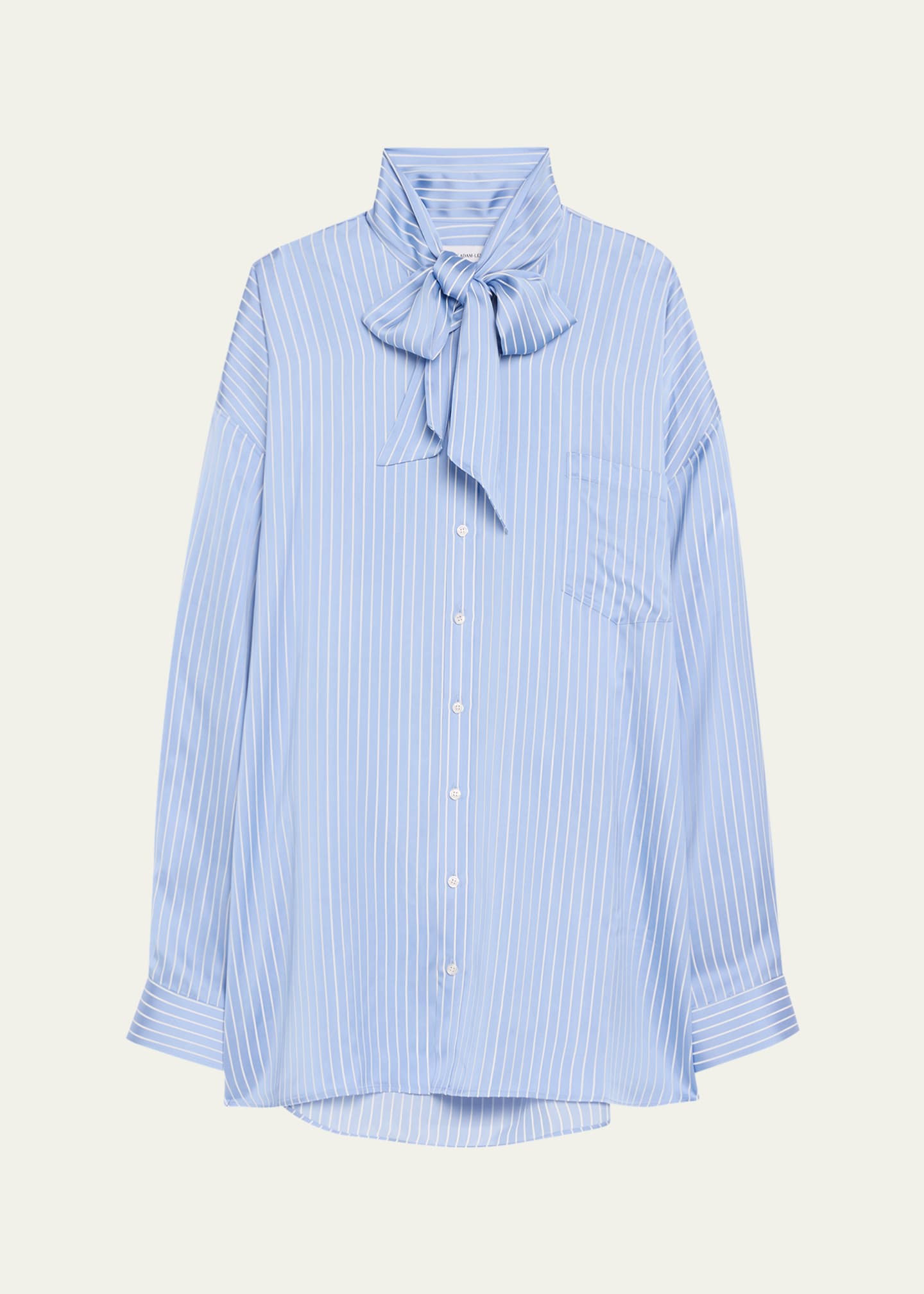 Marie Adam-Leenaerdt Stripe Lavalliere Fitted Back Xxl Shirt Image 1 of 5