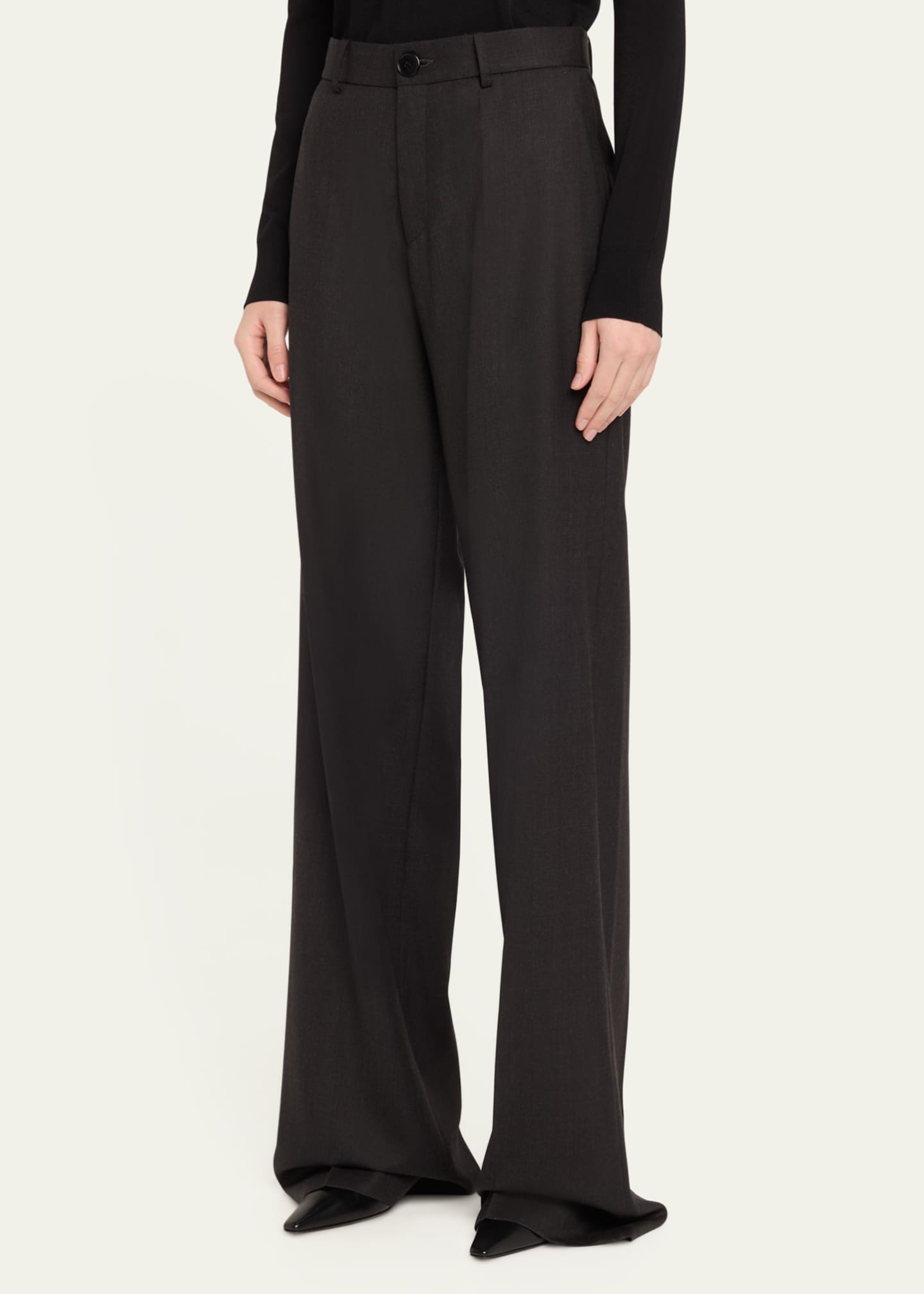 Marie Adam-Leenaerdt Classic Straight Leg Wool Pants Image 4 of 5