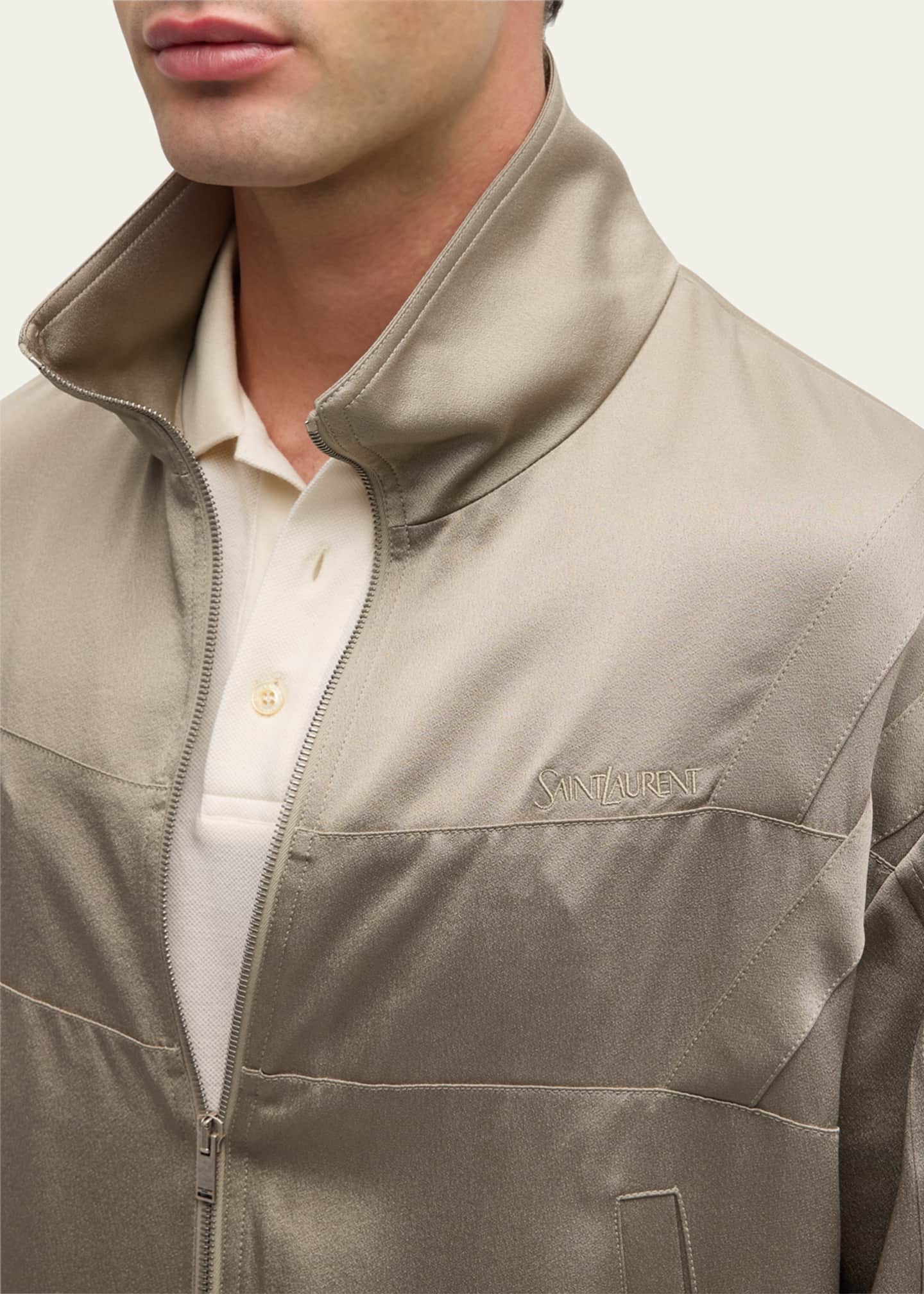 Saint Laurent Men's Satin Teddy Jacket Image 5 of 5
