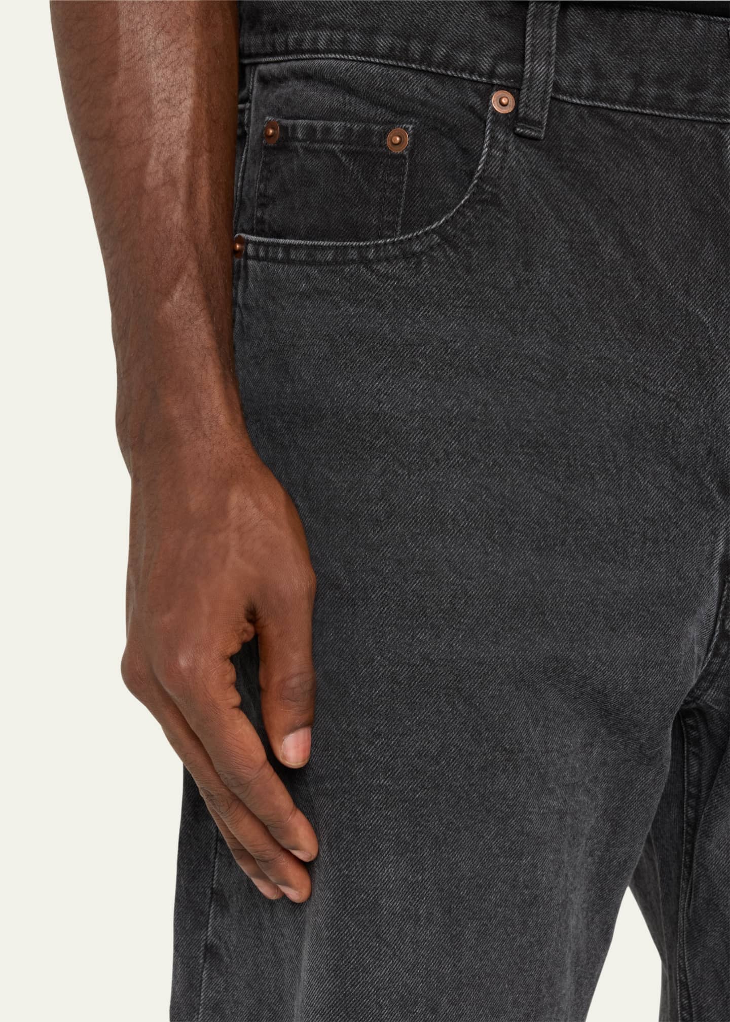 Saint Laurent Men's Loose-Fit Faded Denim Jeans Image 5 of 5