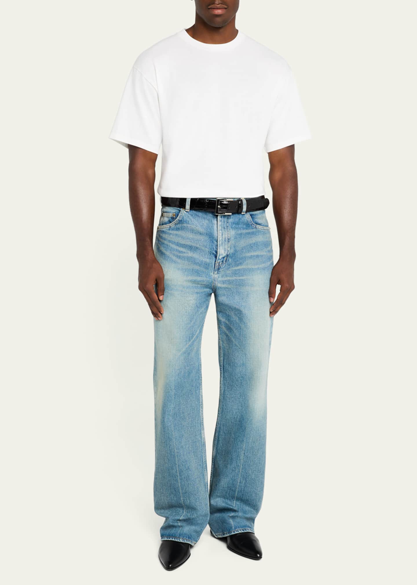 Saint Laurent Men's T-Shirt with Logo Patch Image 2 of 5
