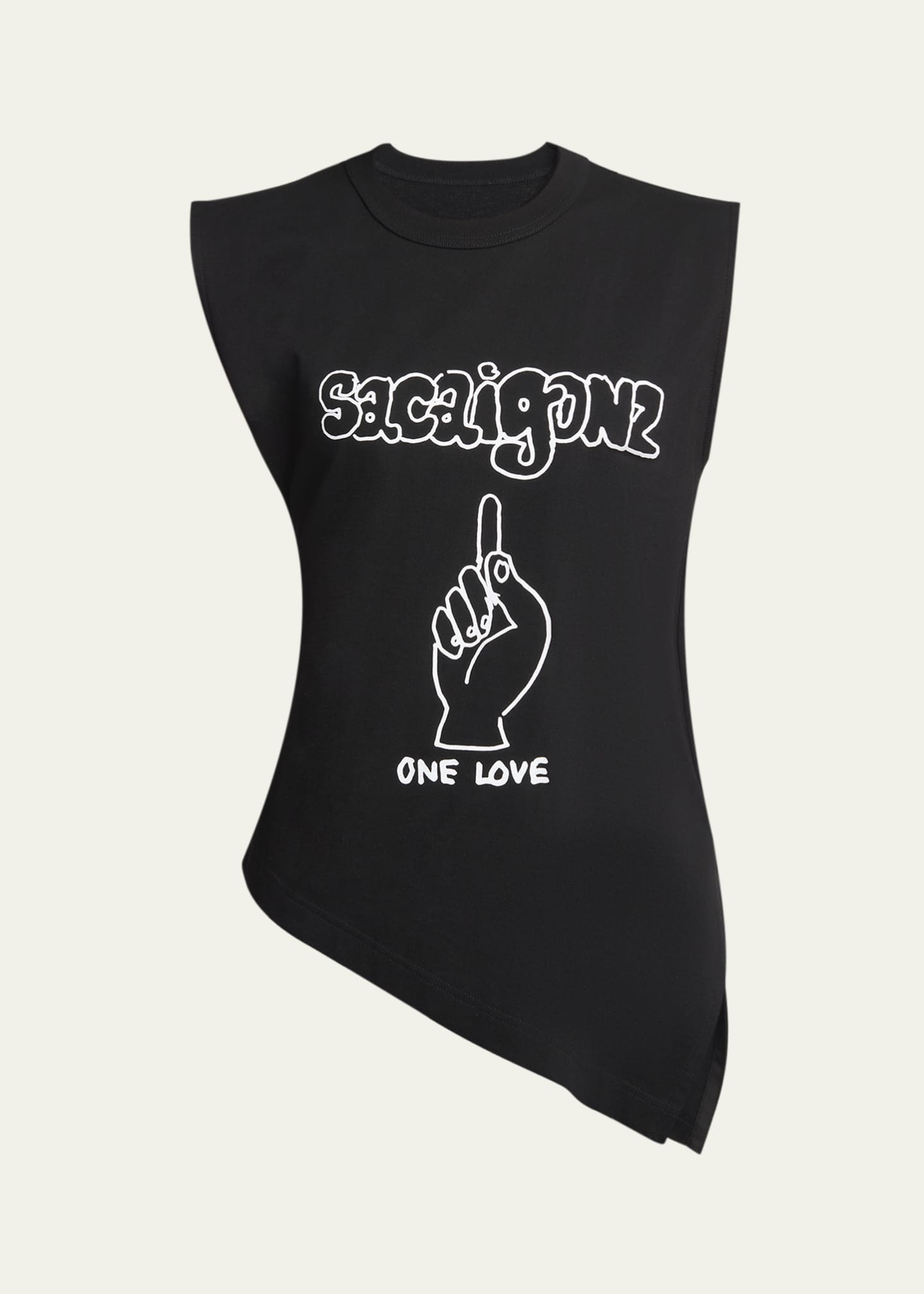 SACAI Gonz Print Asymmetric T-Shirt Image 1 of 5
