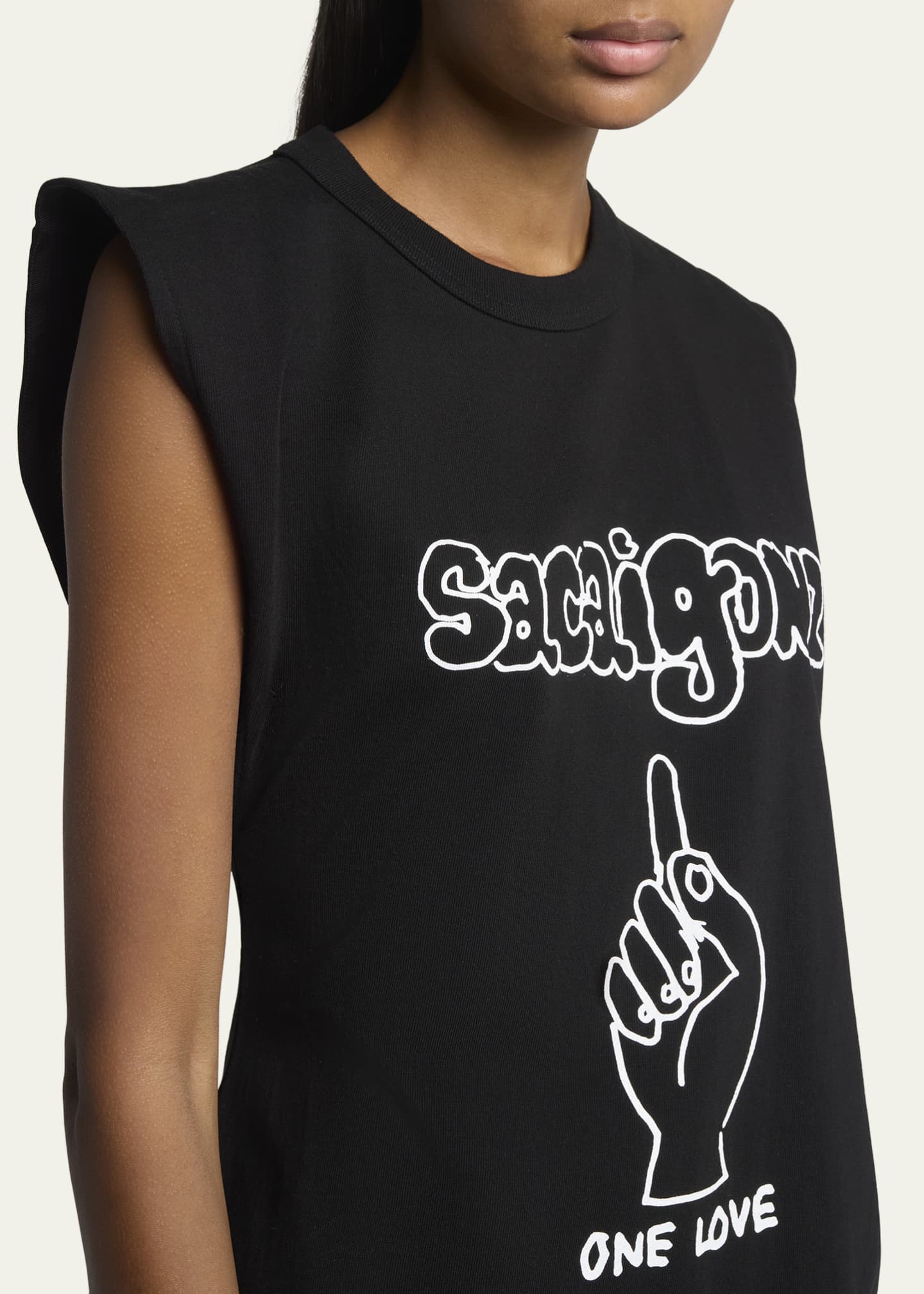 SACAI Gonz Print Asymmetric T-Shirt Image 5 of 5