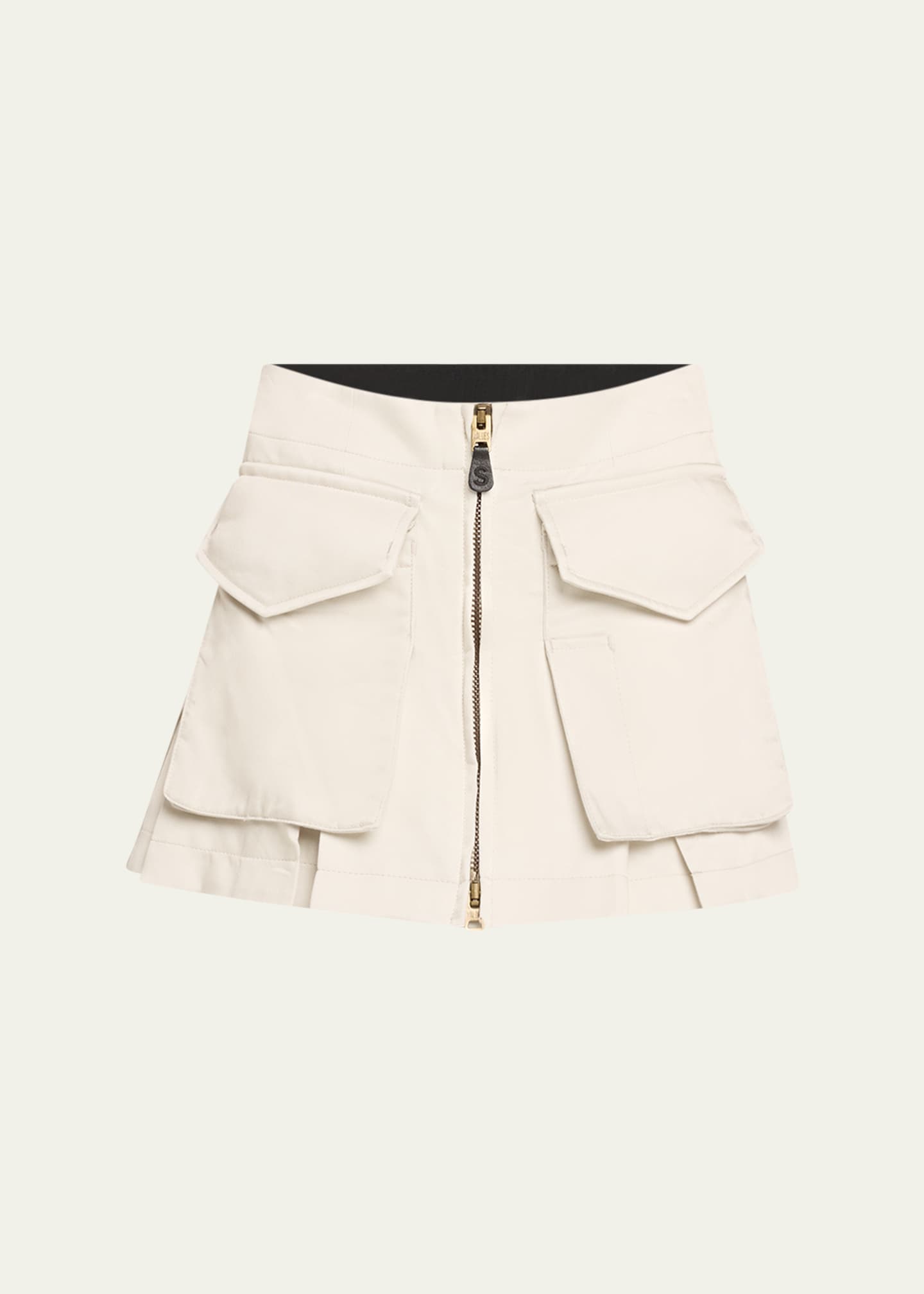 SACAI Spiewak Nylon Cargo Pocket Zip Front Mini Skirt Image 1 of 5
