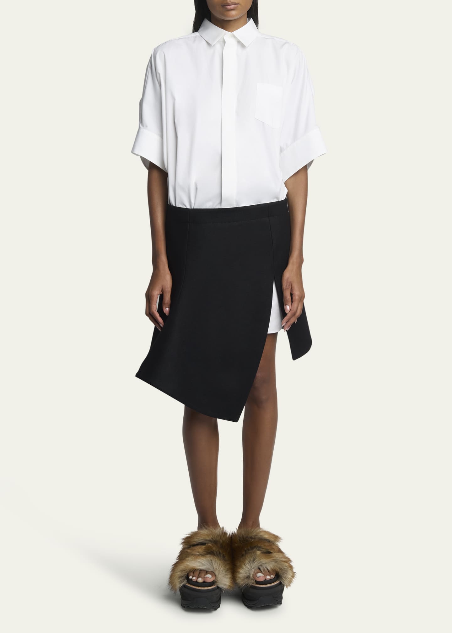 Asymmetric button down skirt store
