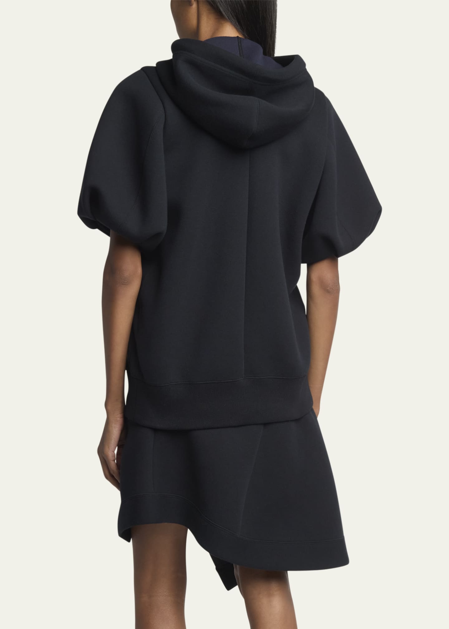 SACAI Puff Sleeve Zip Up Hoodie