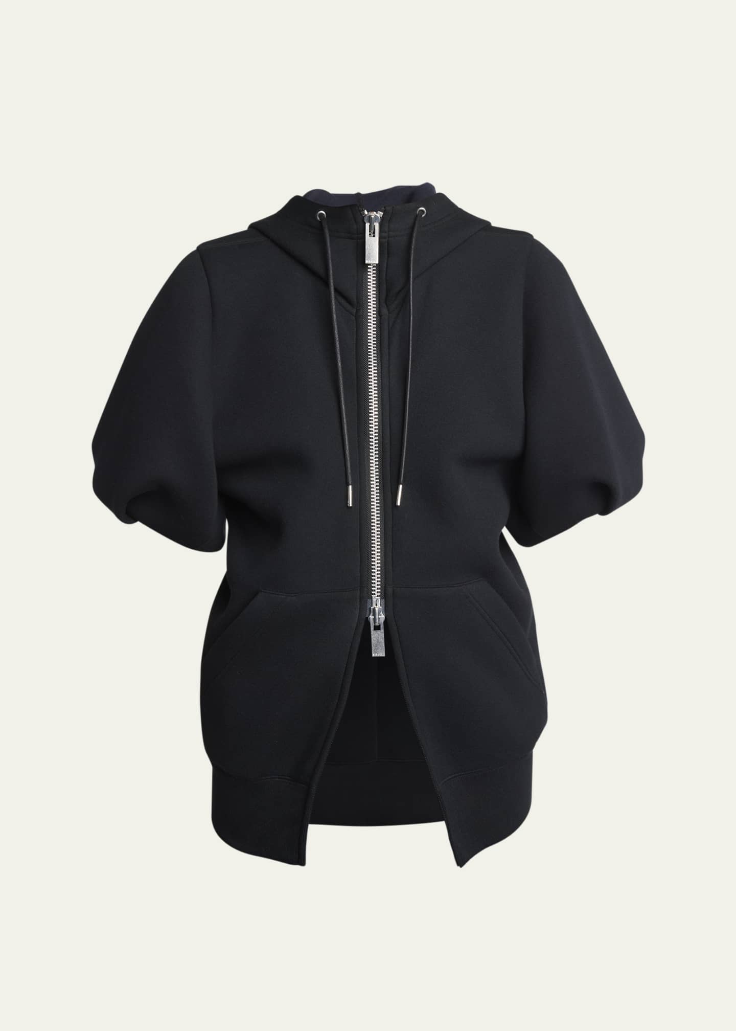 SACAI Puff Sleeve Zip Up Hoodie