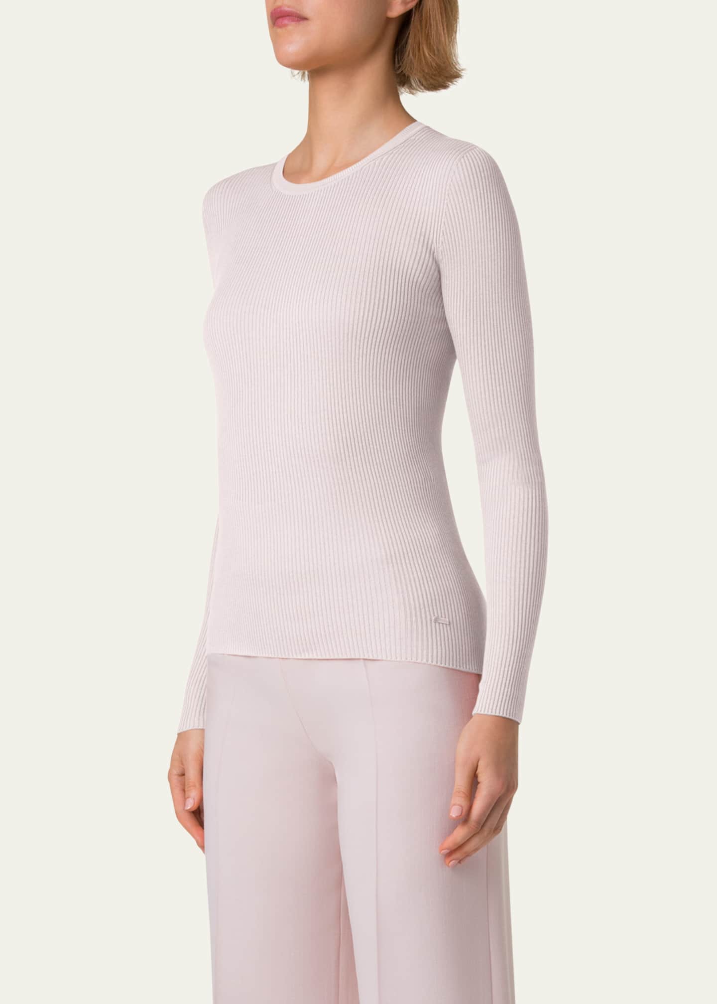 Akris Fitted Rib-Knit Sweater Image 4 of 5
