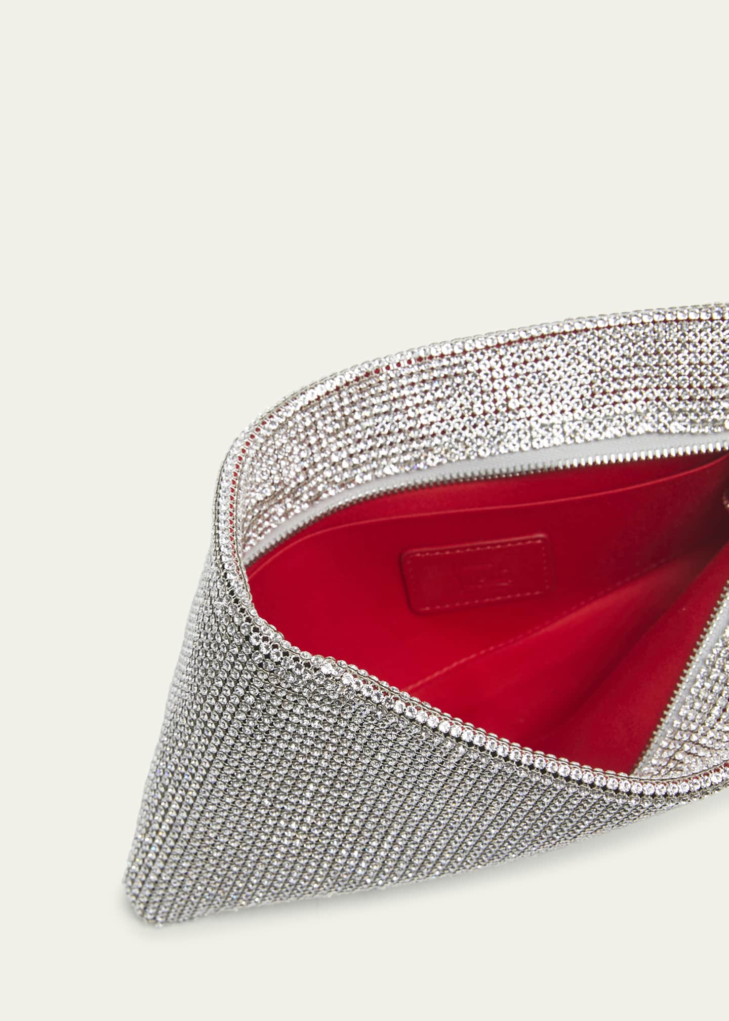 Christian Louboutin Maykimay Mesh Crystal Pouch Clutch Bag Image 3 of 3