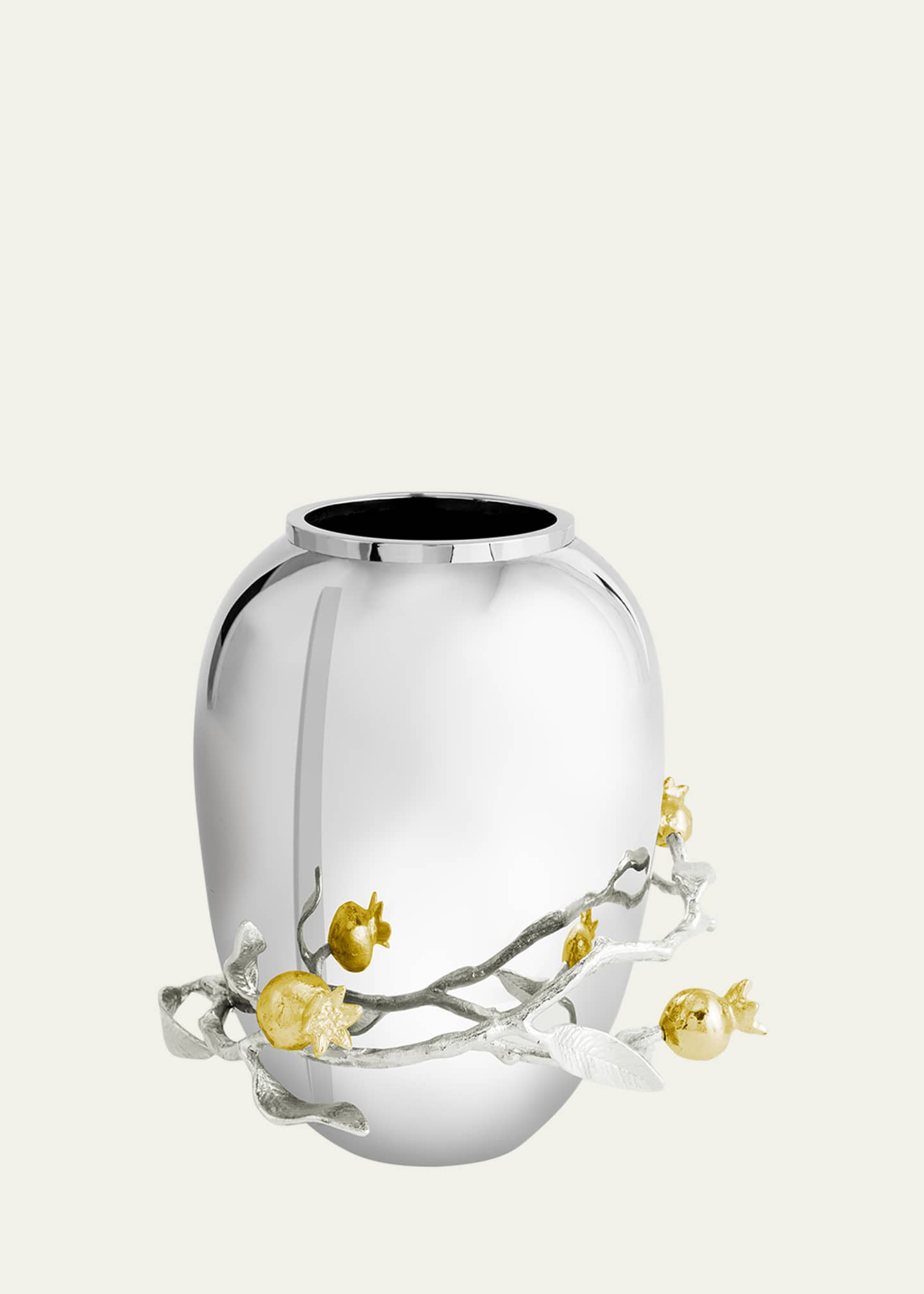 Michael Aram Pomegranate Silver & Gold Medium Vase with 24K Goldplate Image 2 of 5