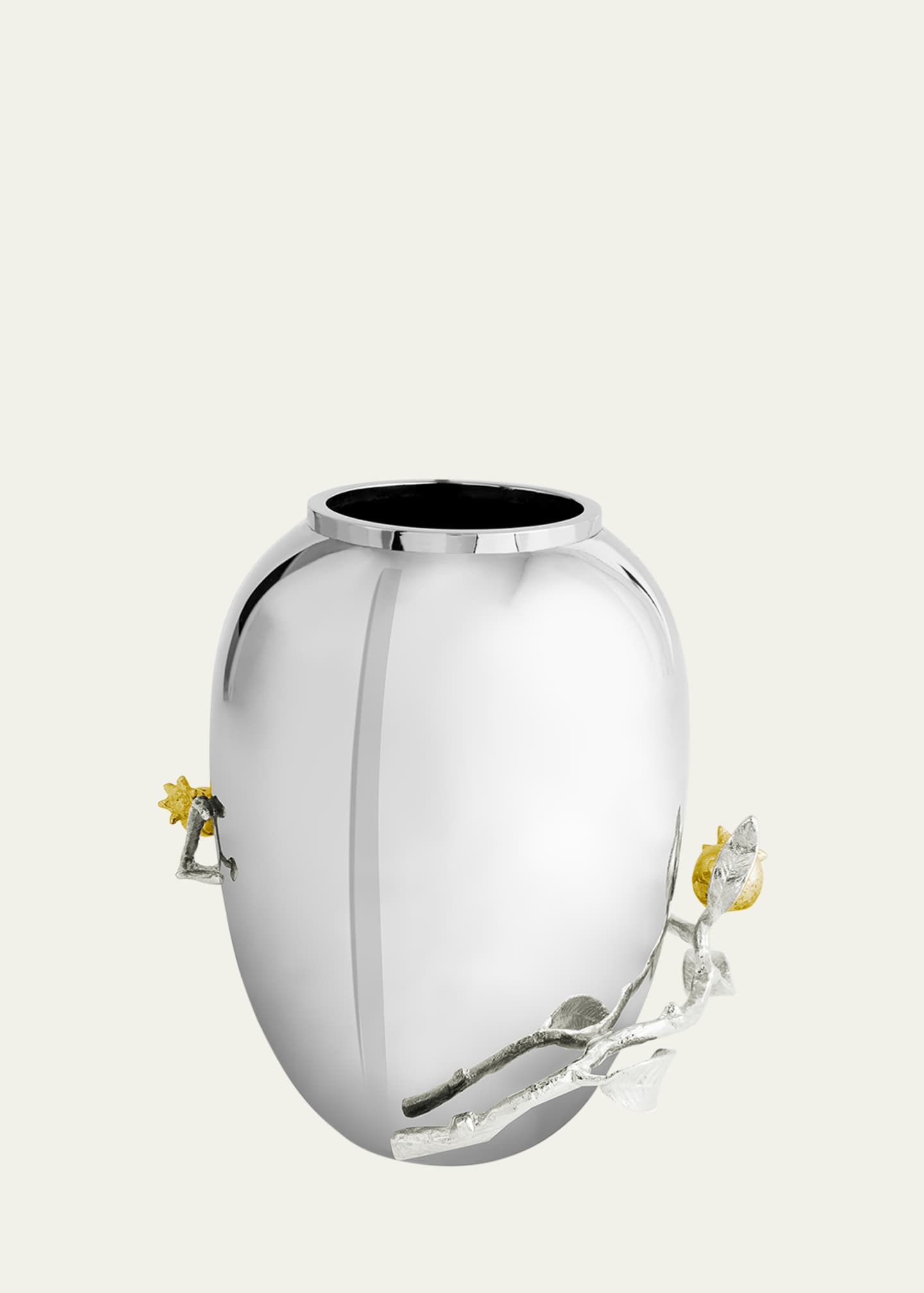 Michael Aram Pomegranate Silver & Gold Medium Vase with 24K Goldplate Image 3 of 5