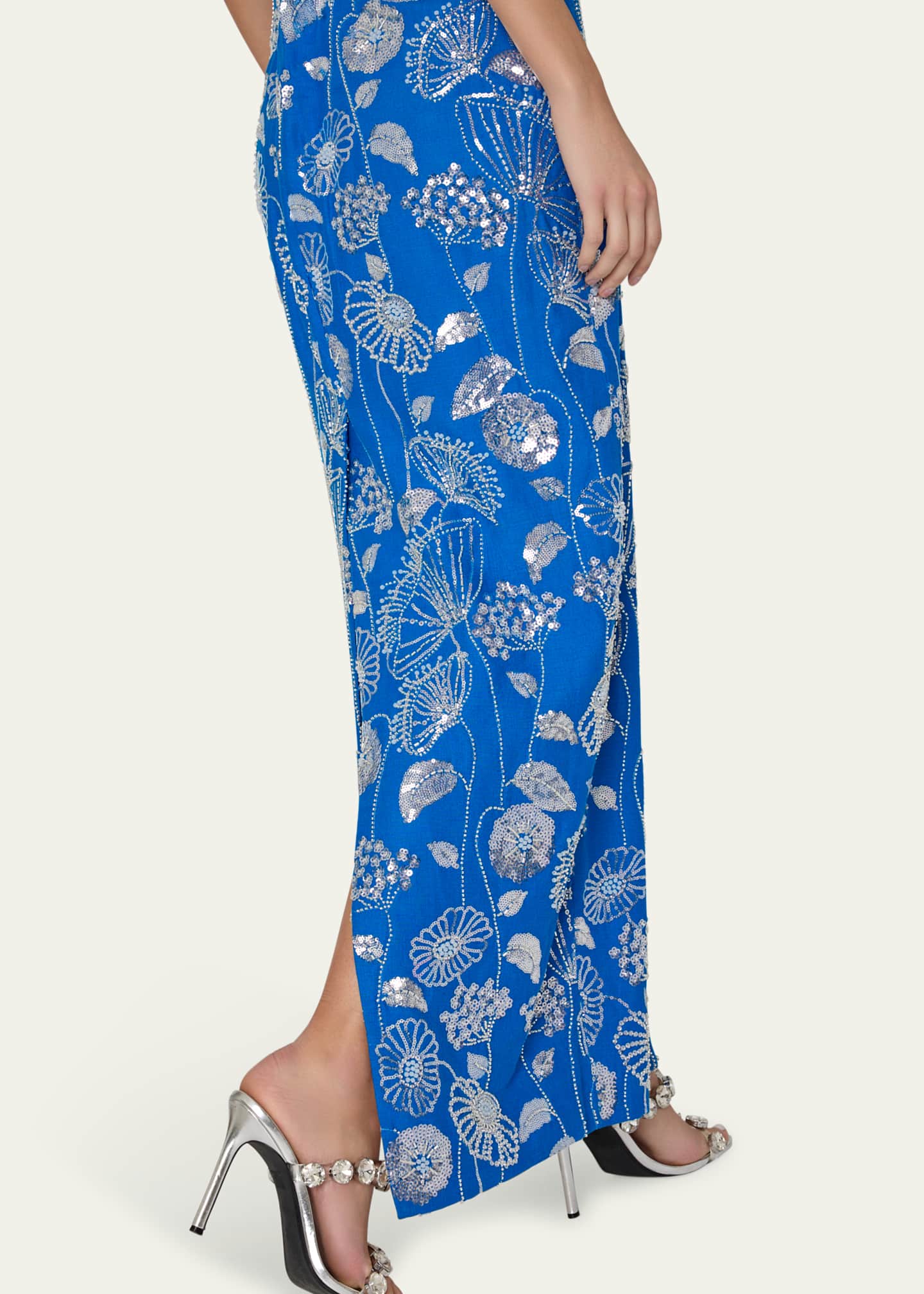 Milly Orion Strapless Sequin Embroidered Maxi Dress - Bergdorf Goodman