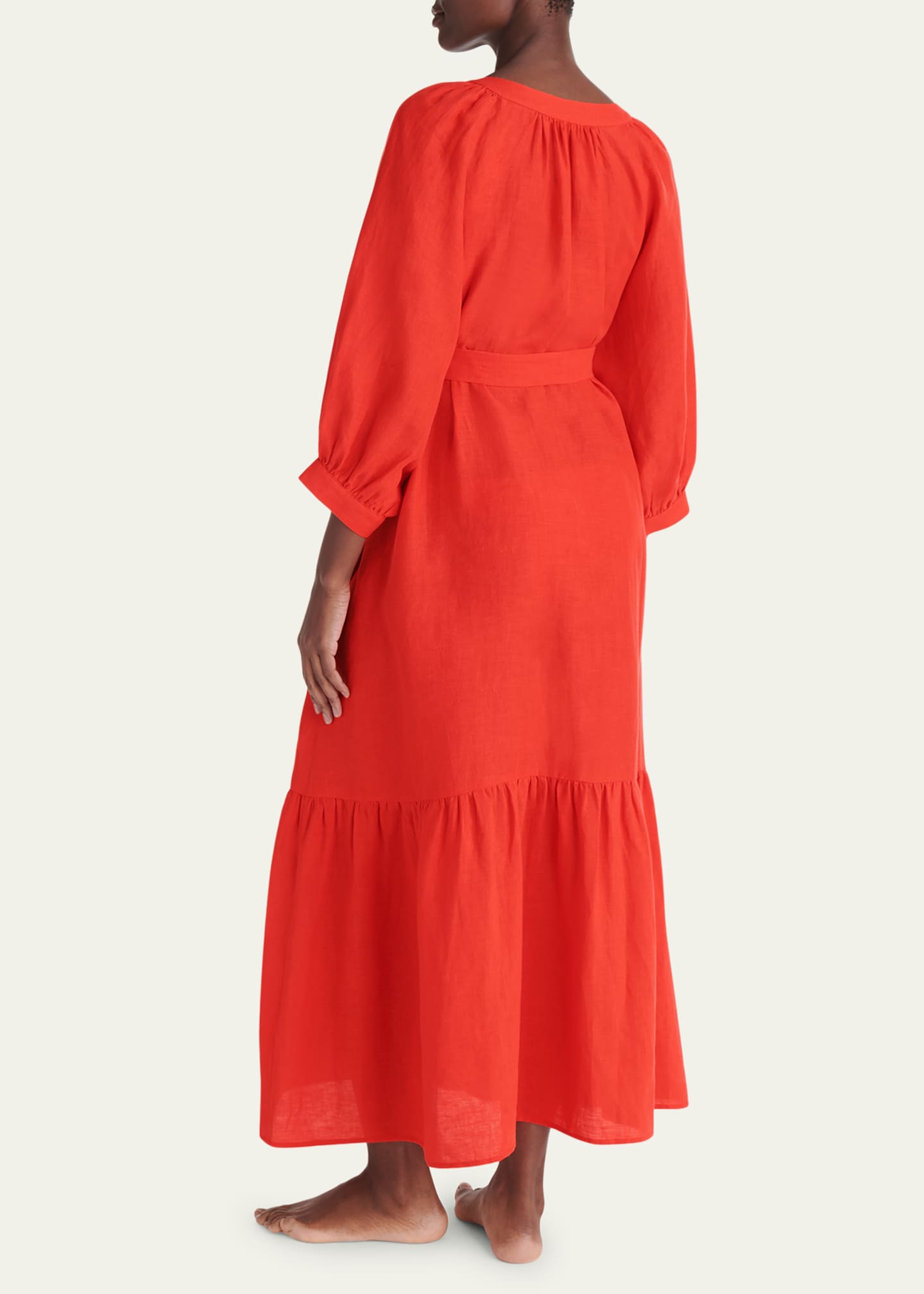 Eres Joie Maxi Linen Wrap Dress Image 3 of 5