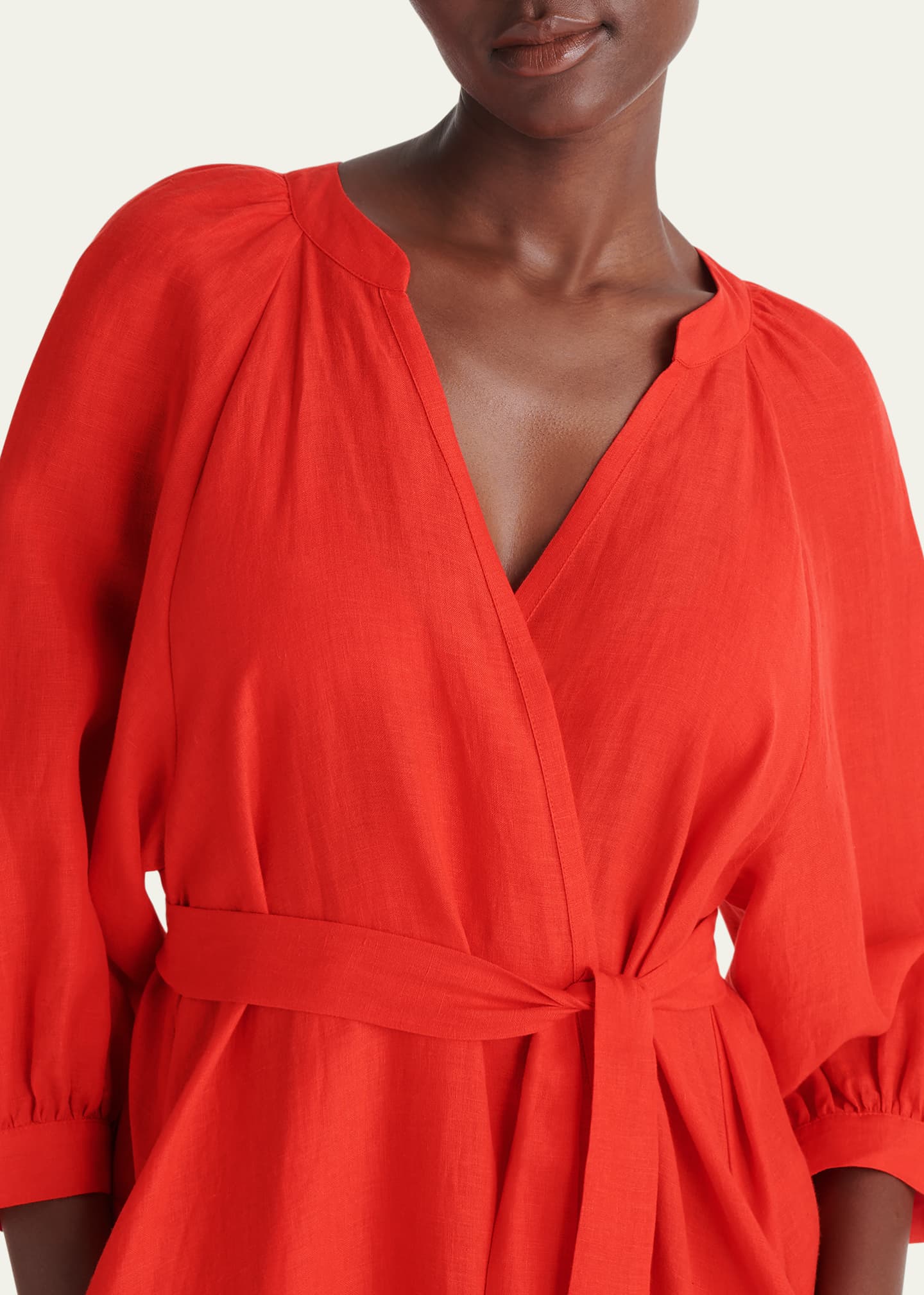 Eres Joie Maxi Linen Wrap Dress Image 4 of 5