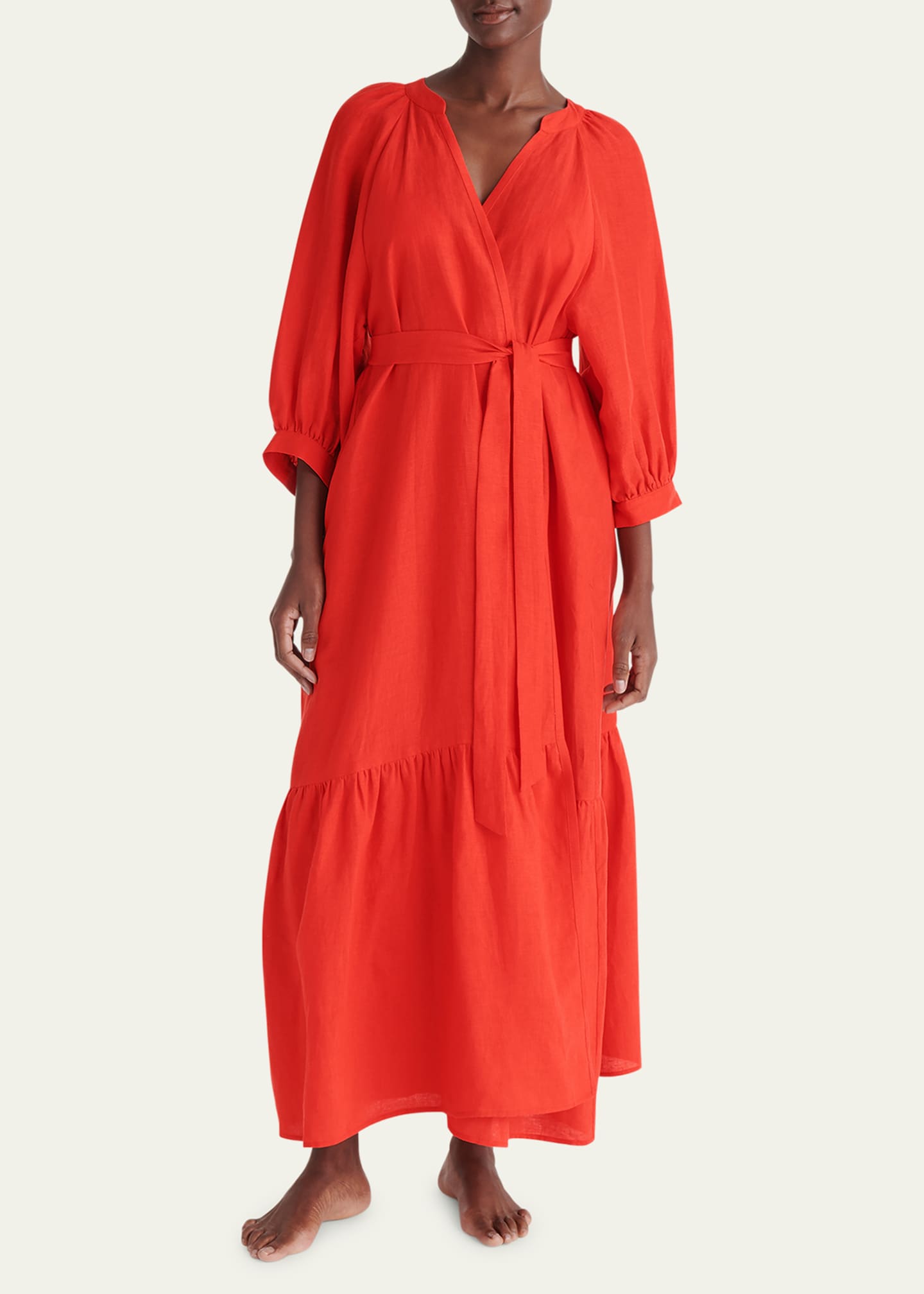 Eres Joie Maxi Linen Wrap Dress Image 5 of 5