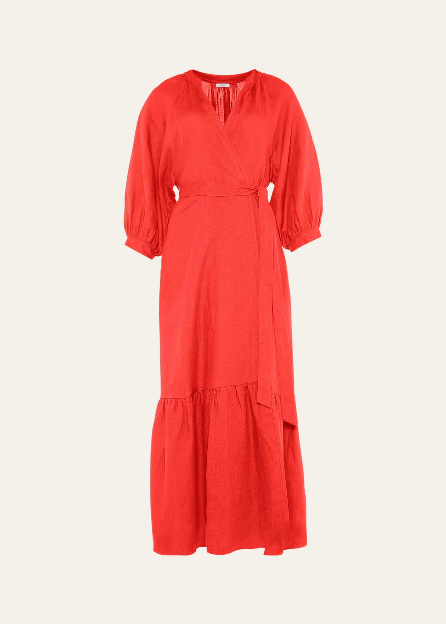 Eres Joie Maxi Linen Wrap Dress Bergdorf Goodman