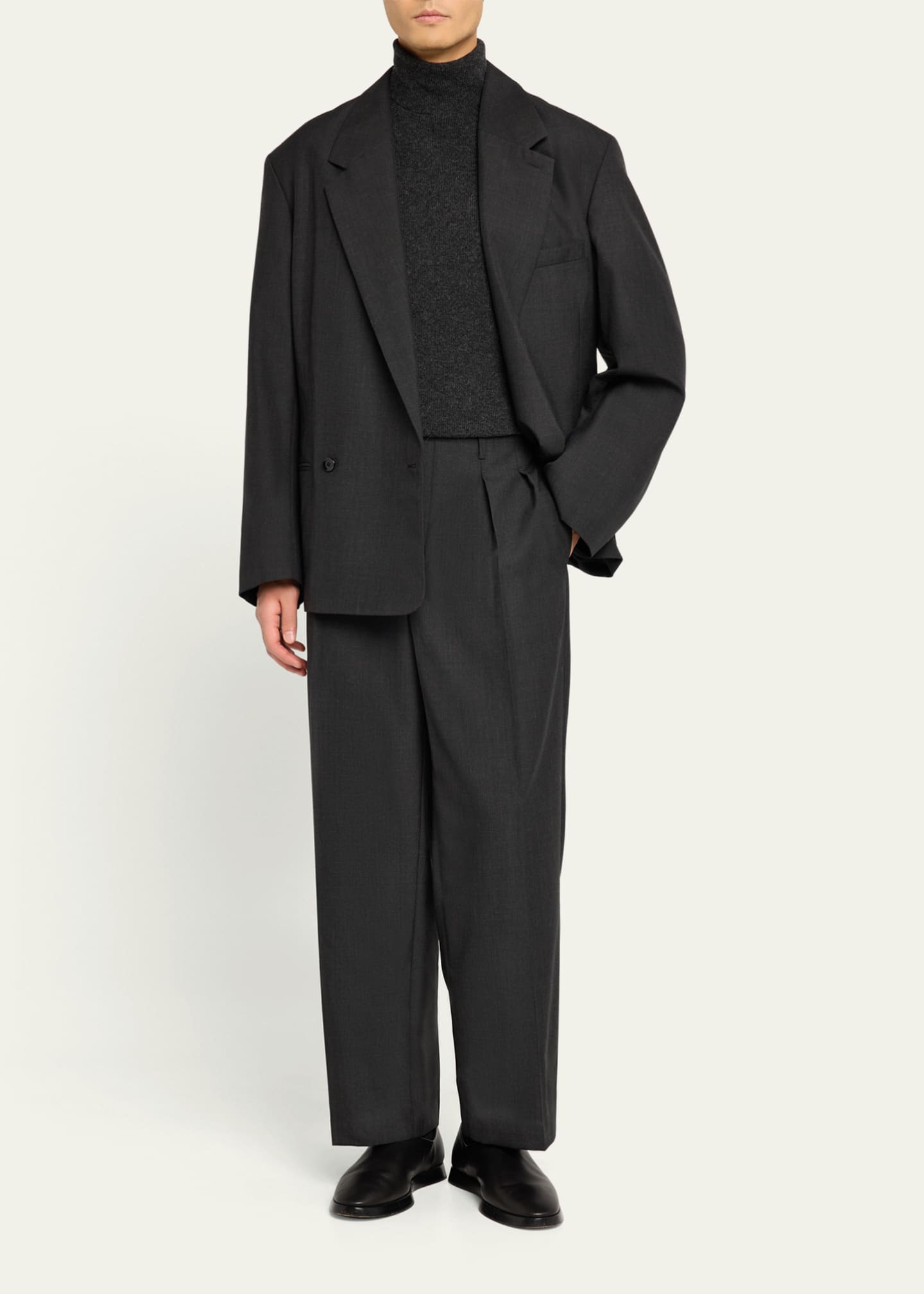 LEMAIRE Men's Maxi Asymmetric Sport Coat Image 2 of 8