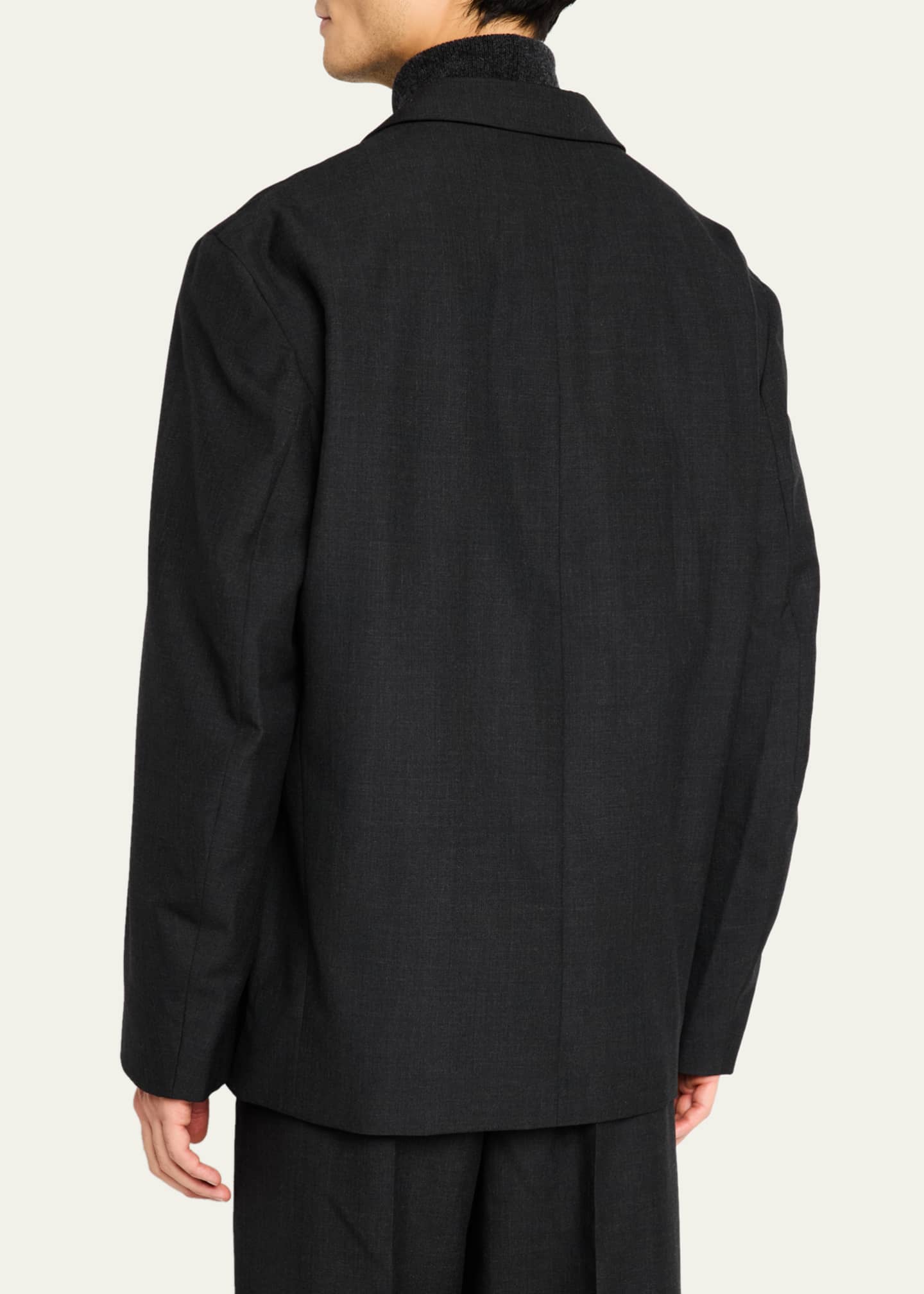 LEMAIRE Men's Maxi Asymmetric Sport Coat Image 3 of 8