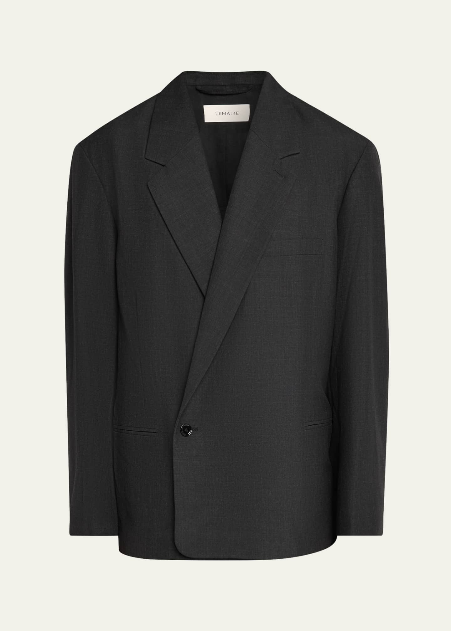LEMAIRE Men's Maxi Asymmetric Sport Coat Image 1 of 8