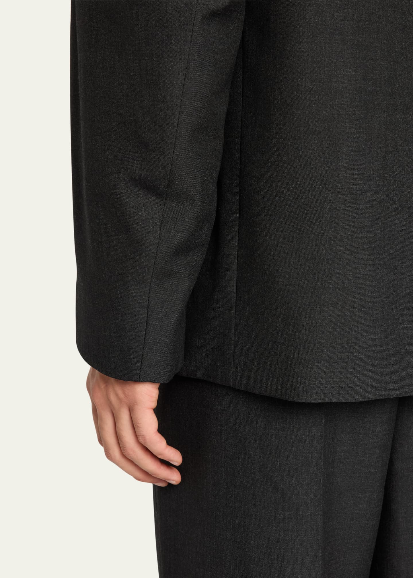 LEMAIRE Men's Maxi Asymmetric Sport Coat Image 8 of 8