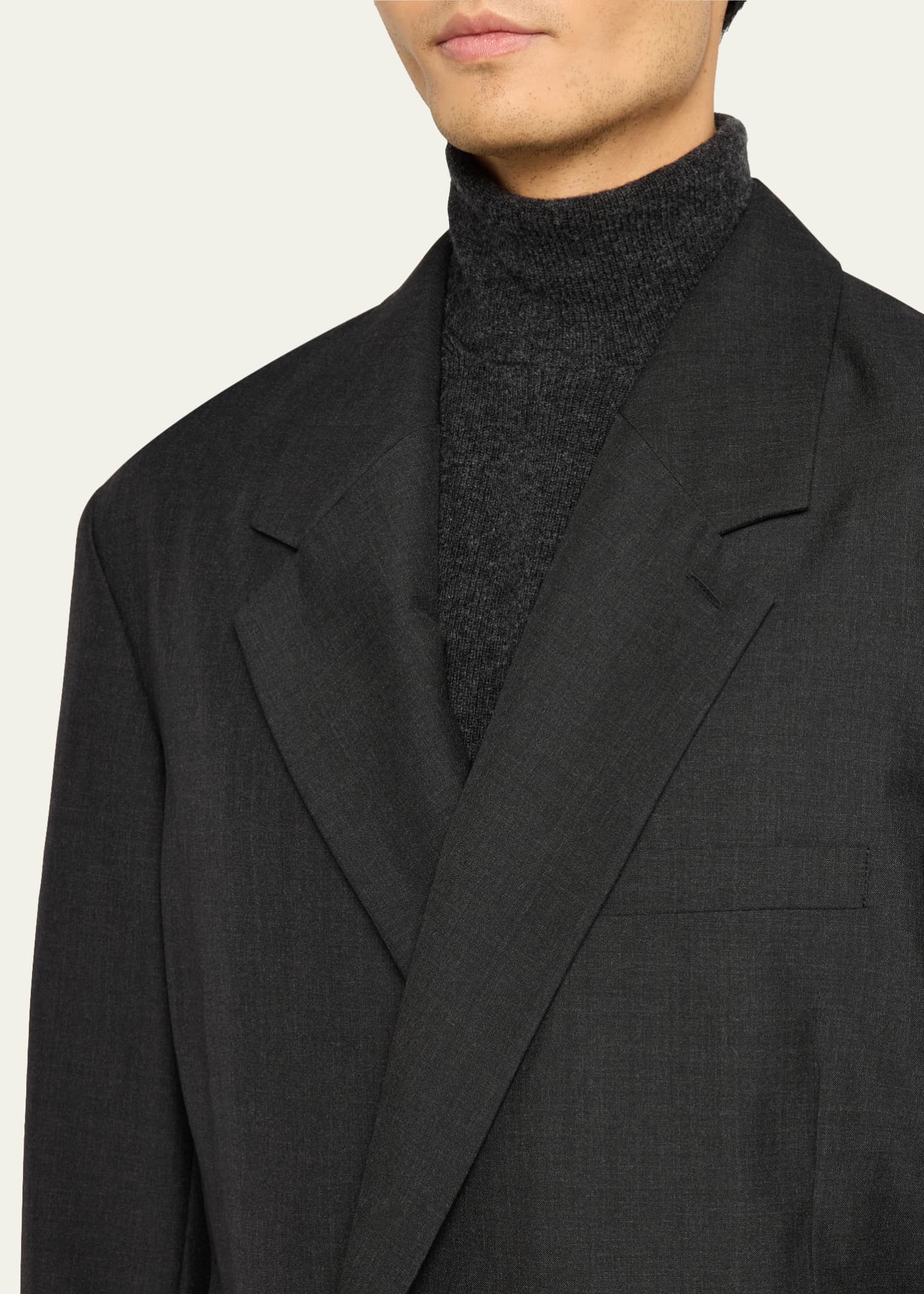 LEMAIRE Men's Maxi Asymmetric Sport Coat Image 5 of 8