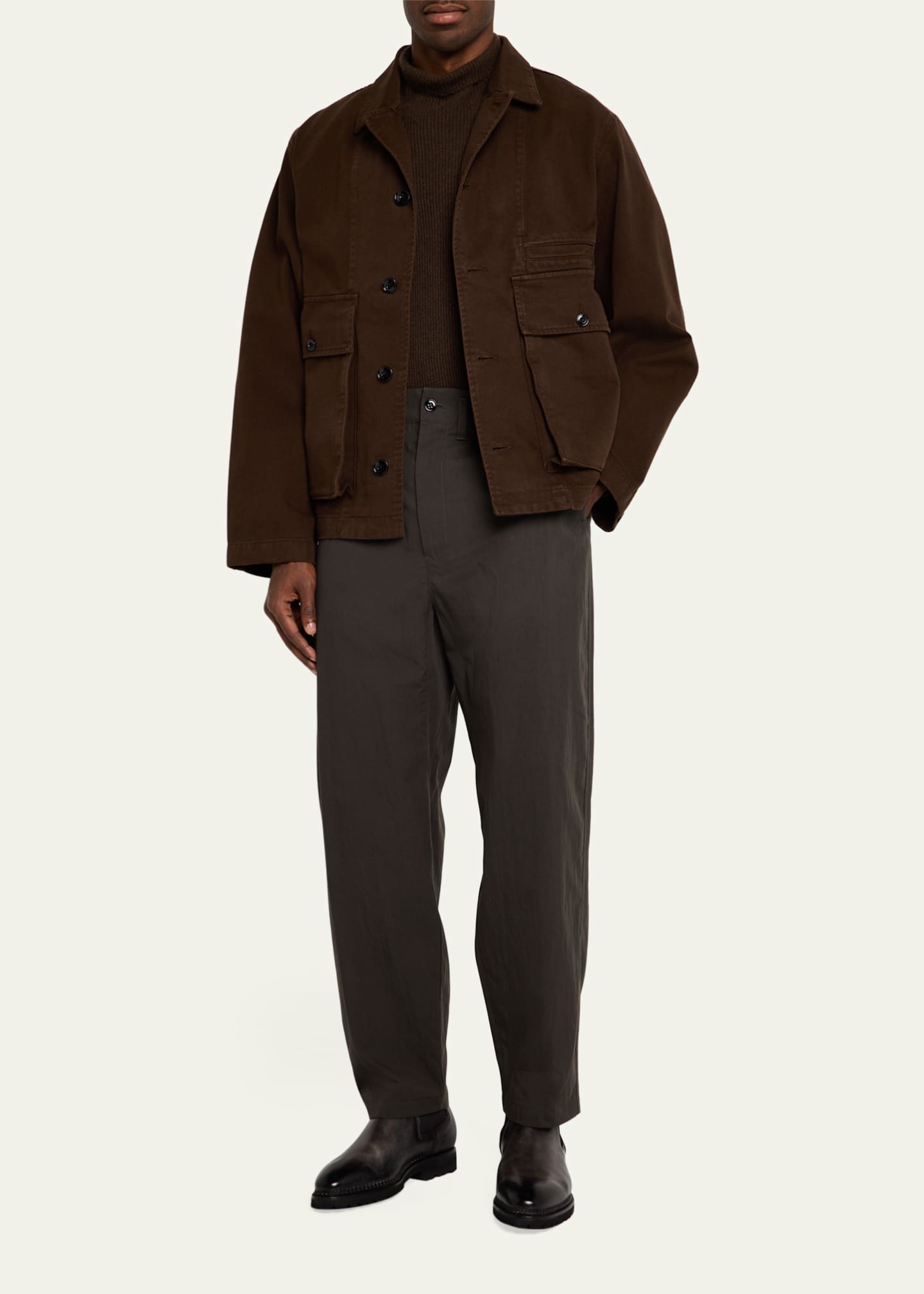 LEMAIRE Black Crombie Jacket Lemaire