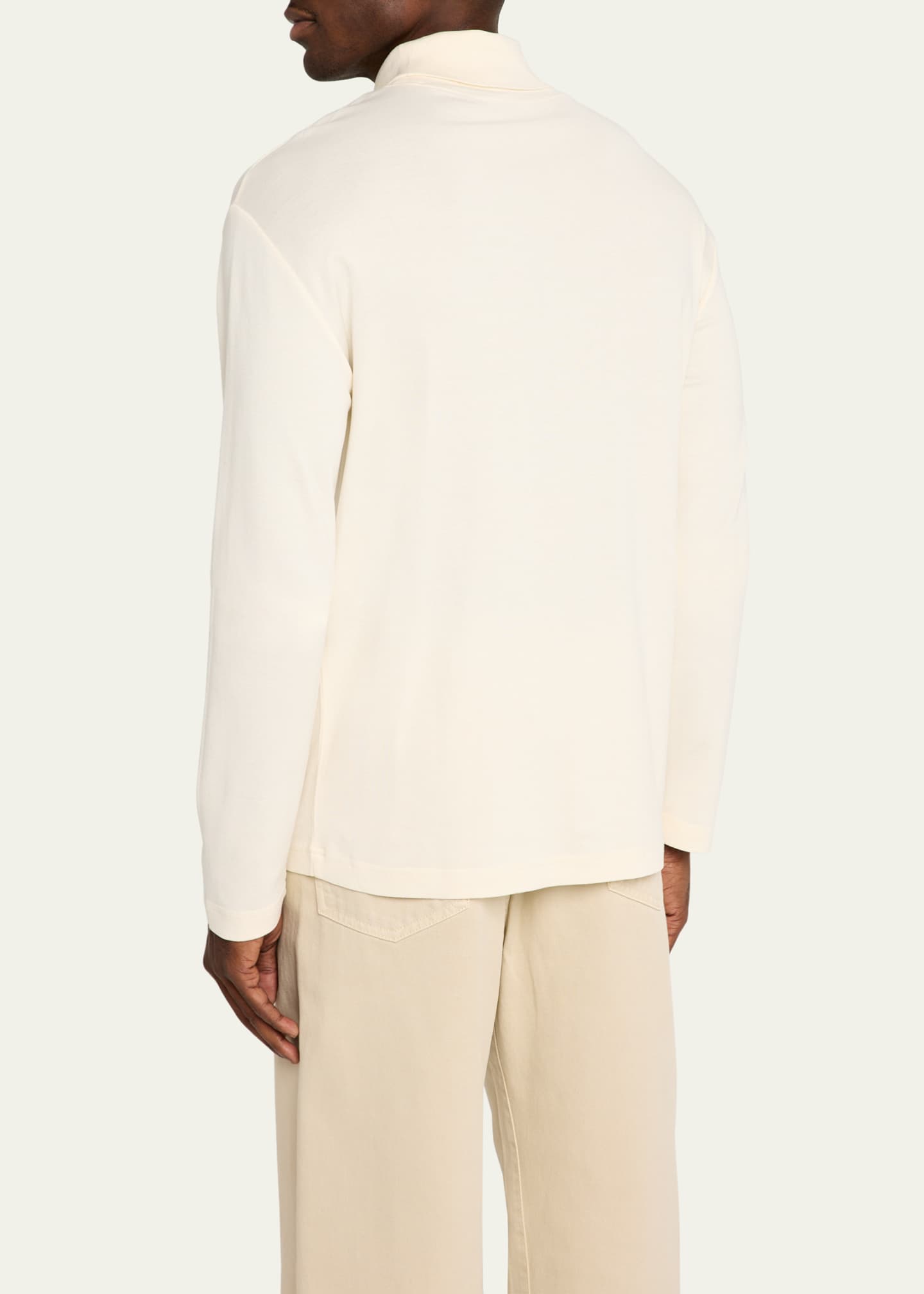 LEMAIRE Men's Jersey Mock-Neck T-Shirt Image 3 of 5