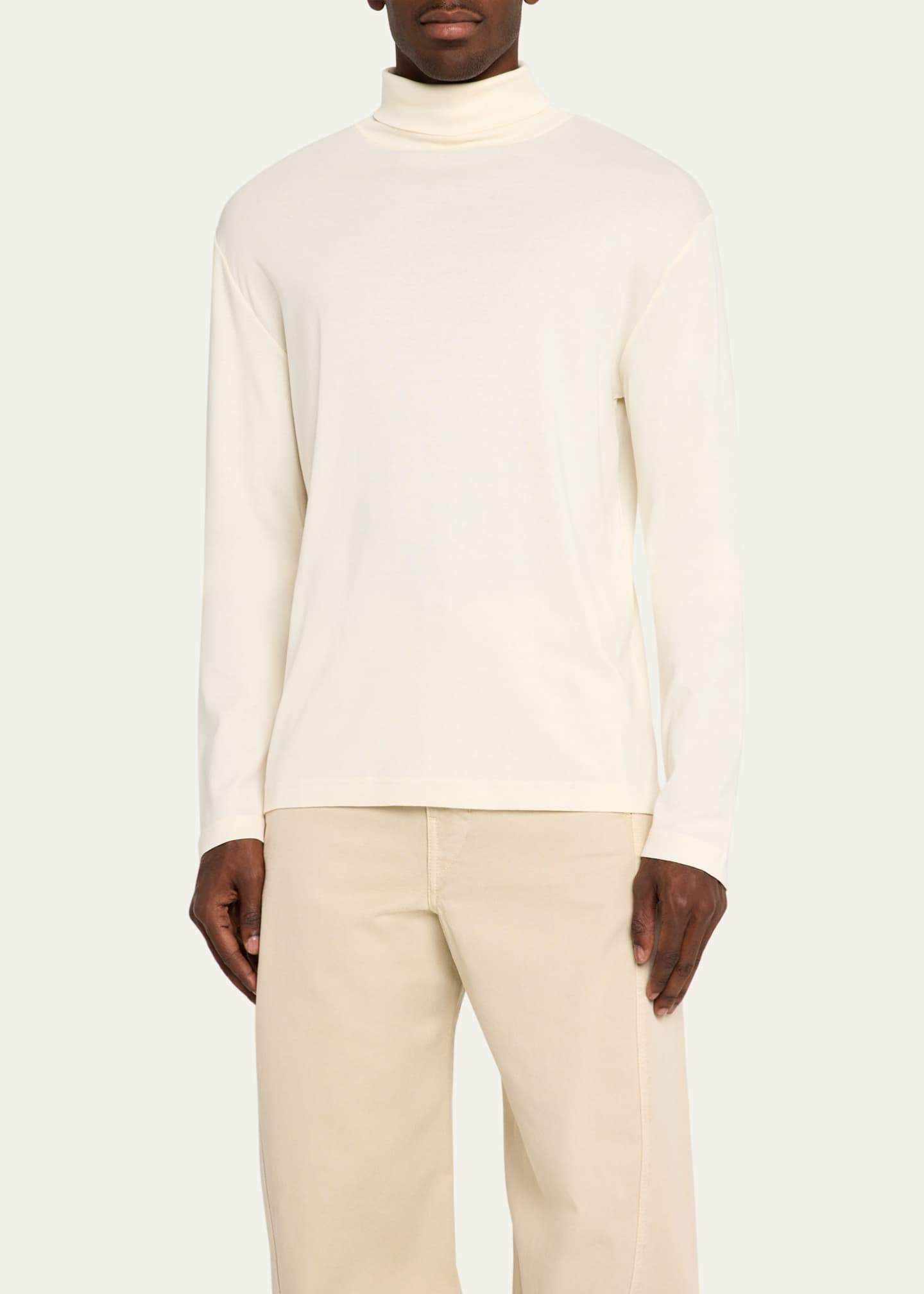 LEMAIRE Men's Jersey Mock-Neck T-Shirt Image 4 of 5
