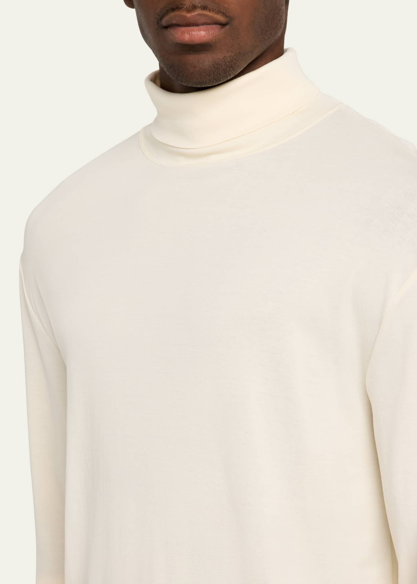 LEMAIRE Men's Jersey Mock-Neck T-Shirt Image 5 of 5