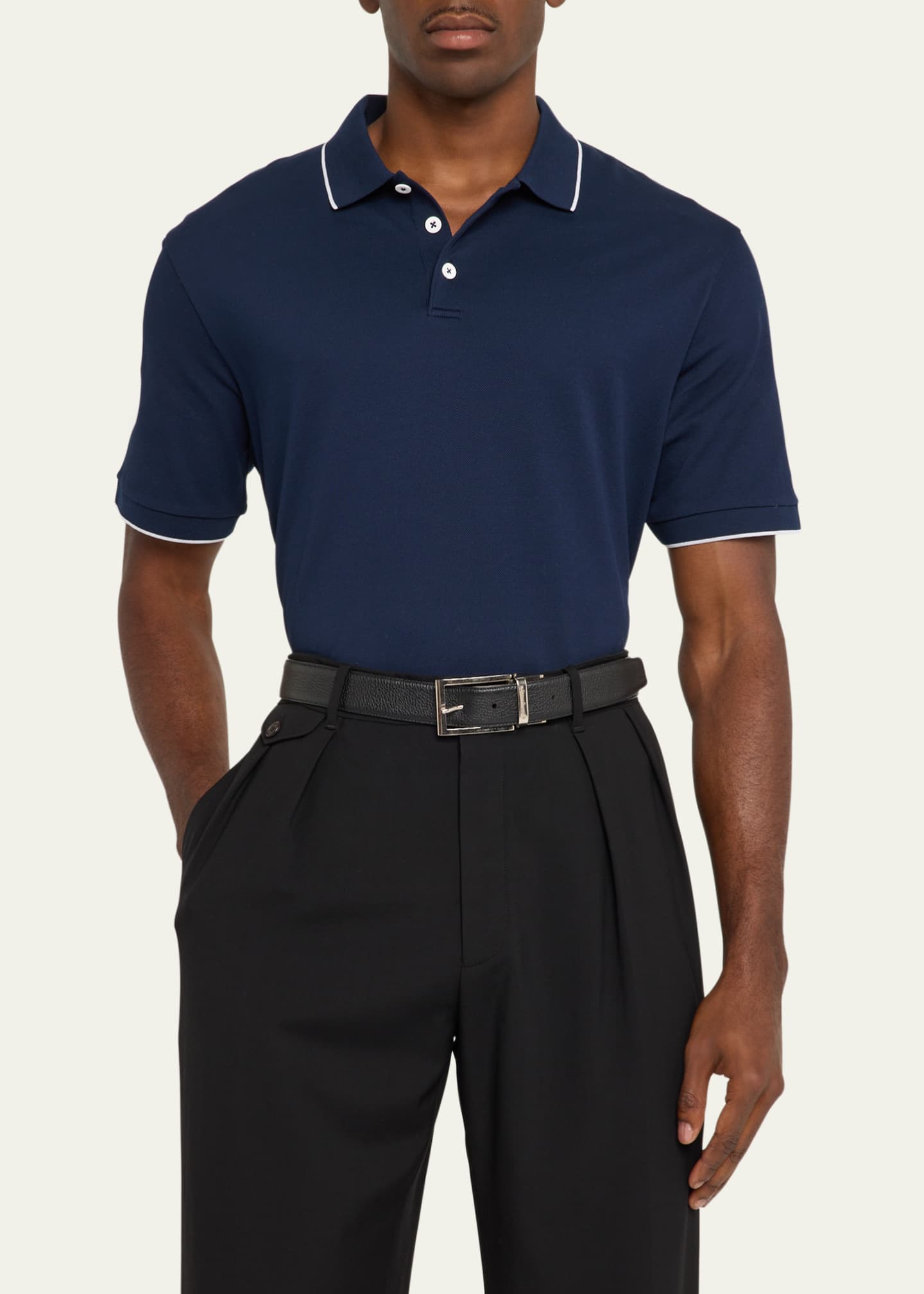 Giorgio Armani Men's Tipped Polo Shirt Image 4 of 5