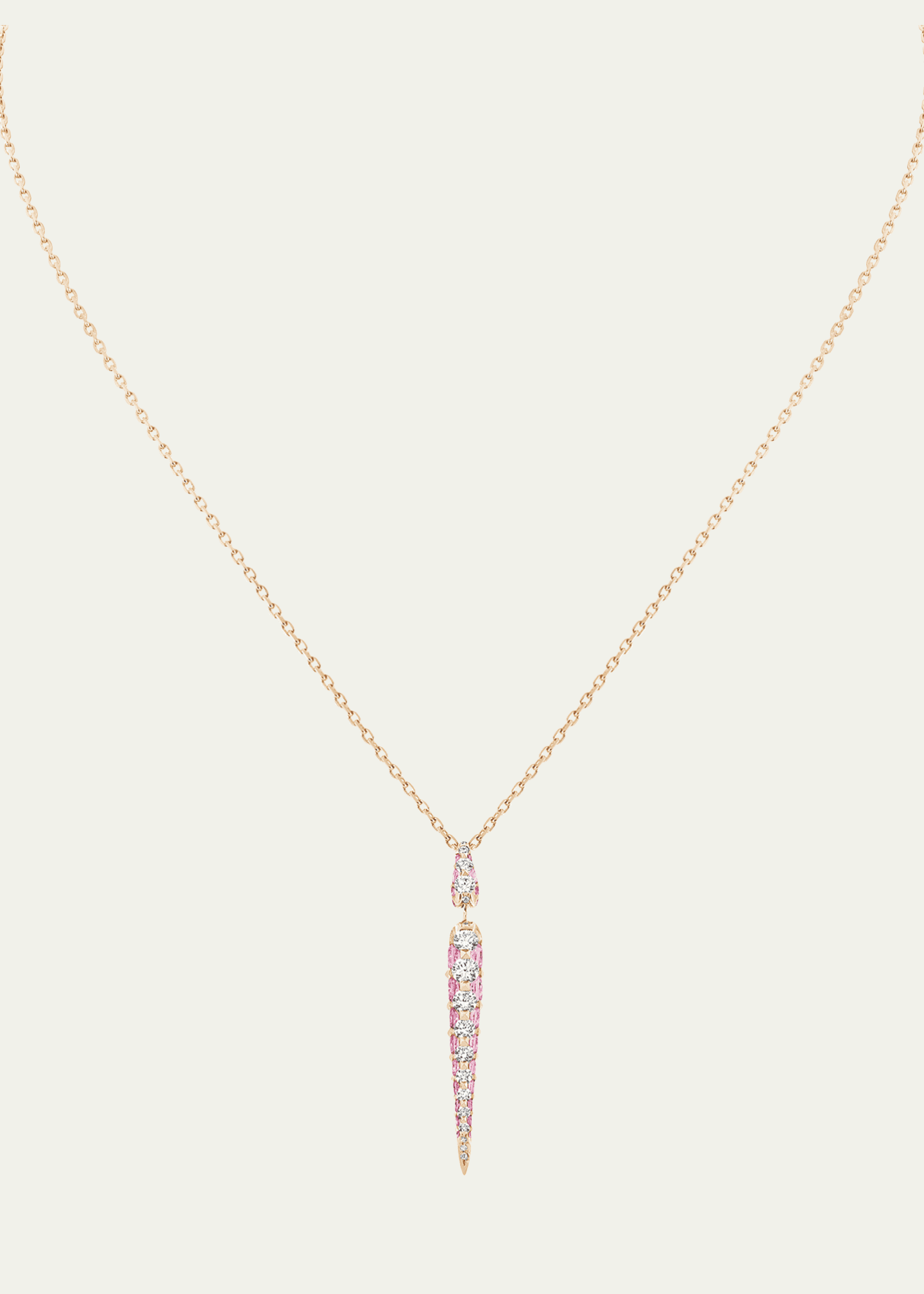 Boghossian Merveilles Rose Icicle Pink Sapphire and Diamond Pendant in 18K Rose Gold