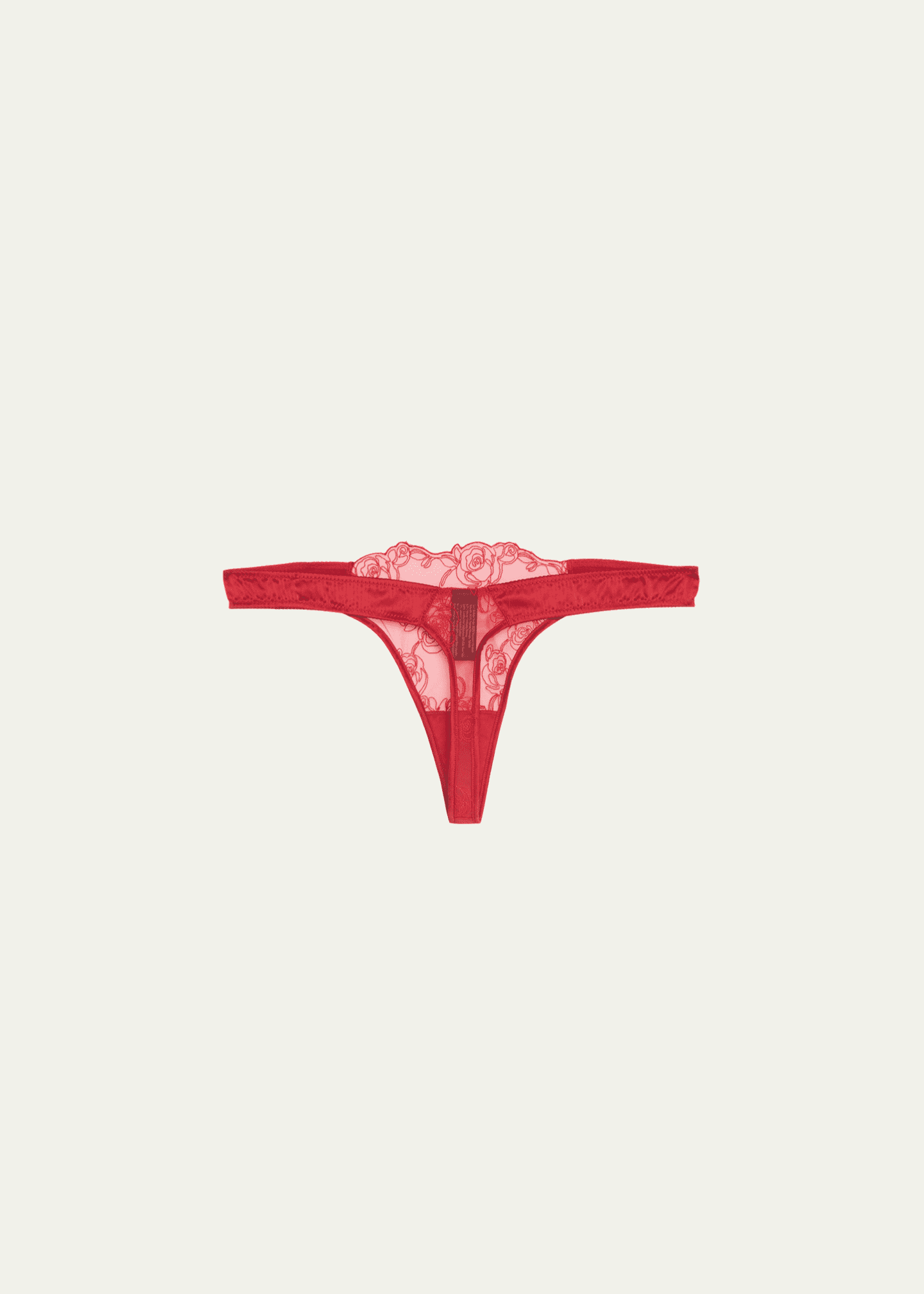 Kiki De Montparnasse La Rose Floral-Embroidered Tulle Thong Image 2 of 2