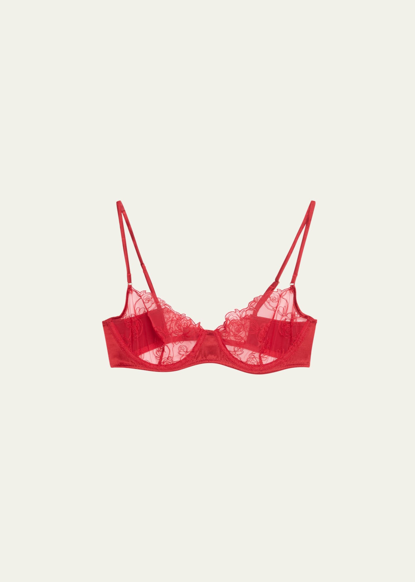 Kiki De Montparnasse La Rose Floral-Embroidered Demi Bra Image 1 of 2