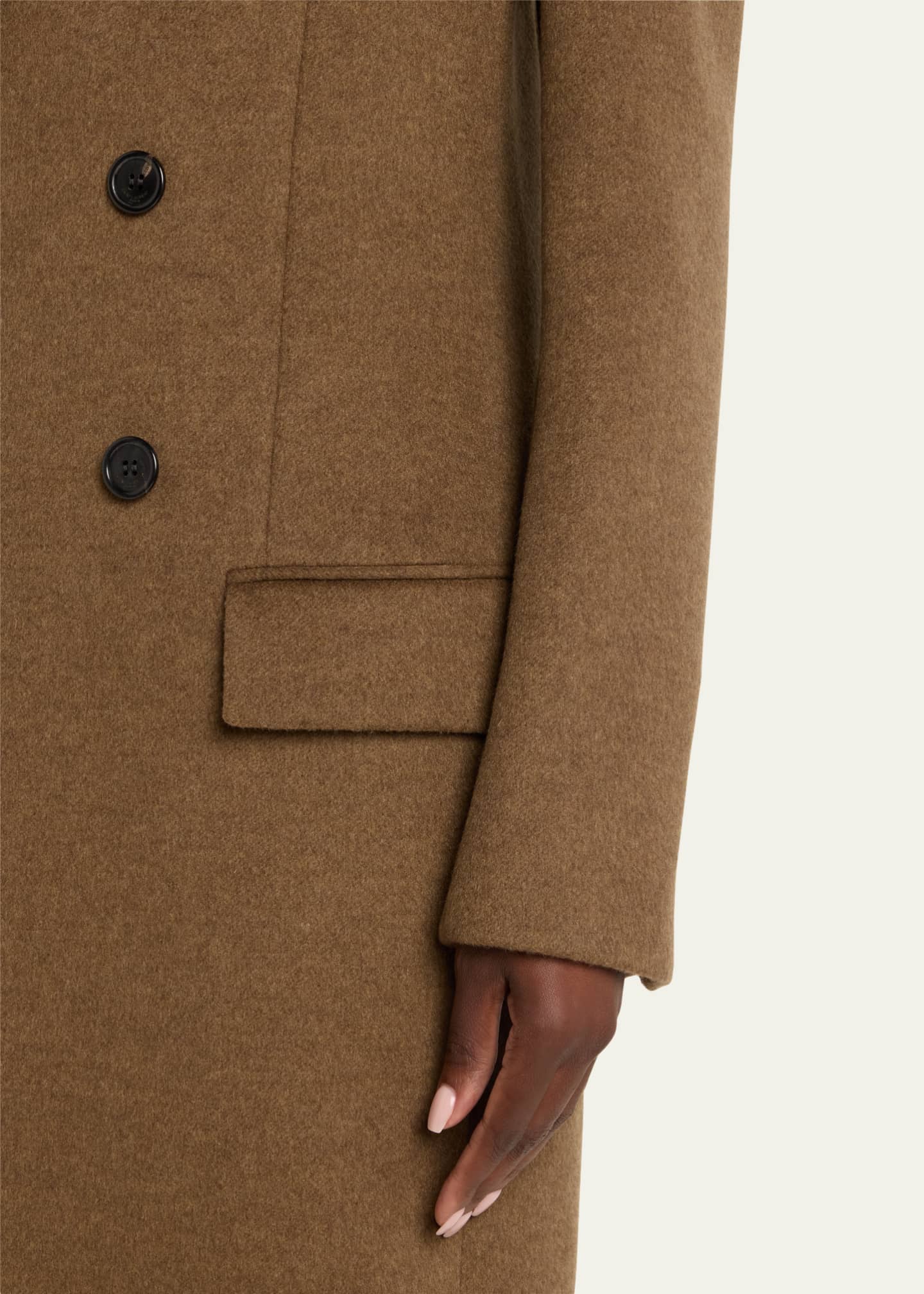 Saint Laurent Double-Breasted Tailored Long Wool Coat Image 5 of 5