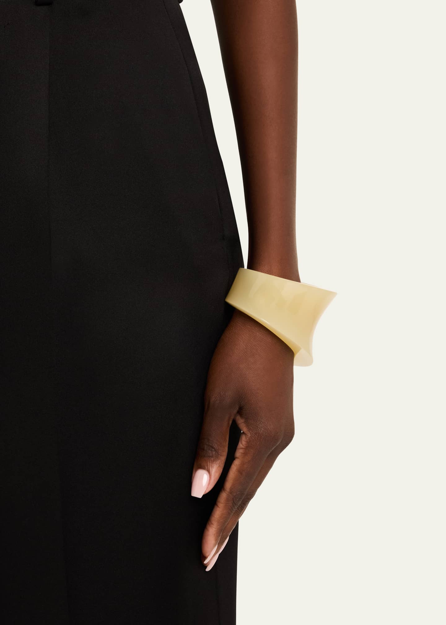 Saint Laurent Asymmetrical Smooth Resin Cuff Bracelet Image 2 of 4
