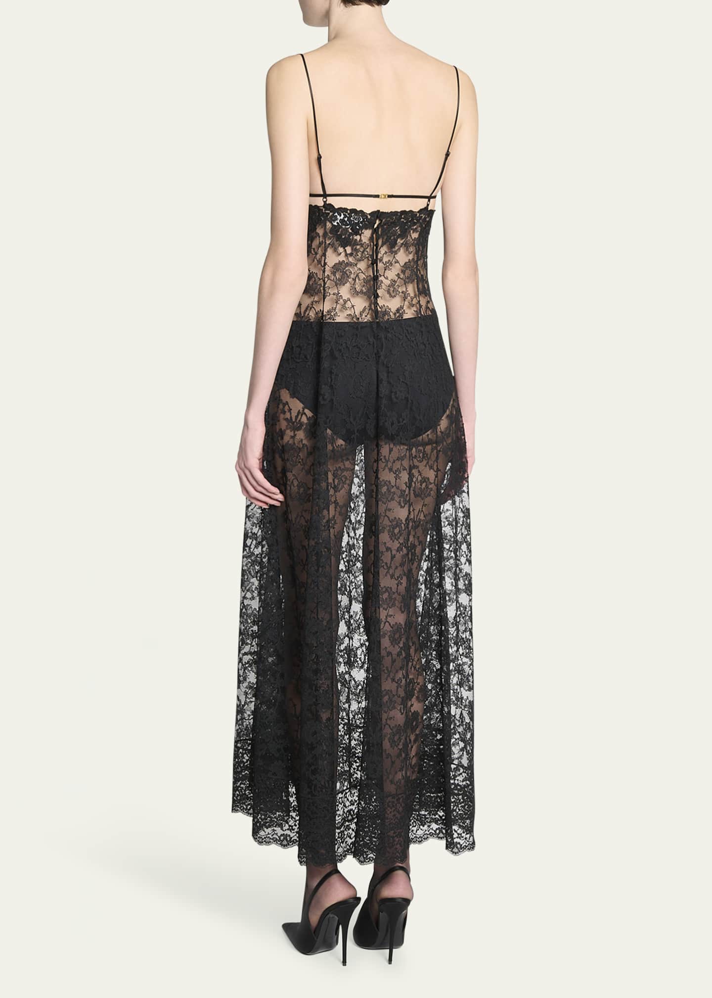 Long Sheer With Floral Lace