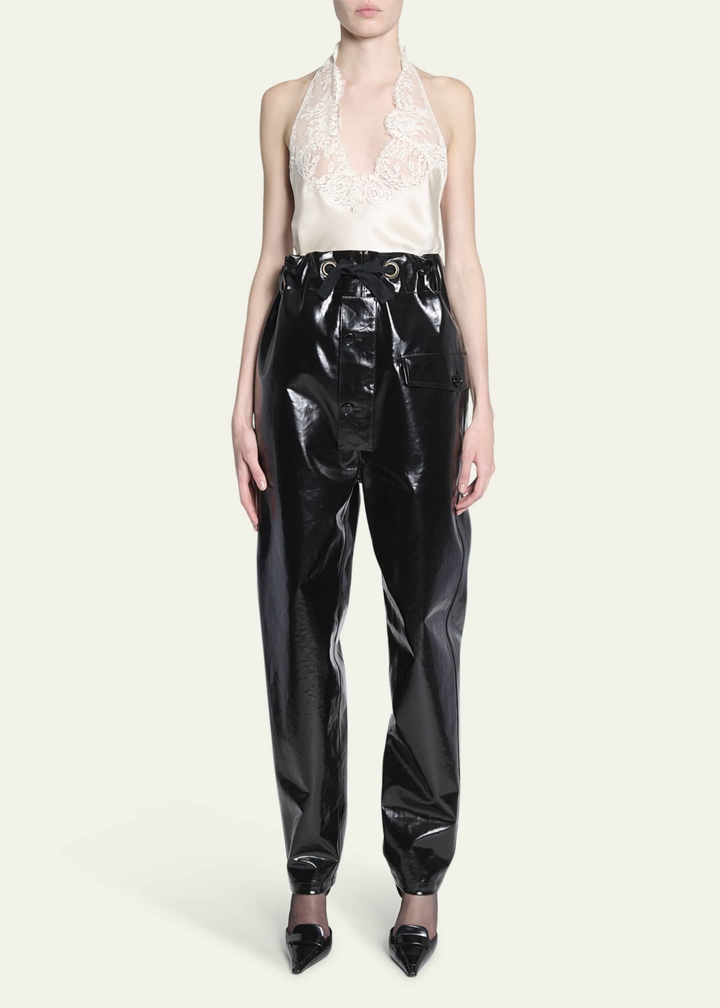 Saint laurent vinyl pants hotsell