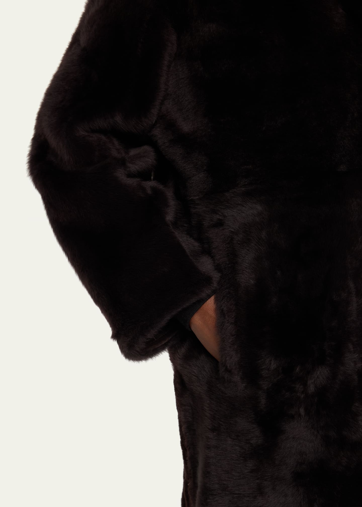 Yves Salomon Reversible Hooded Shearling Coat Image 5 of 5