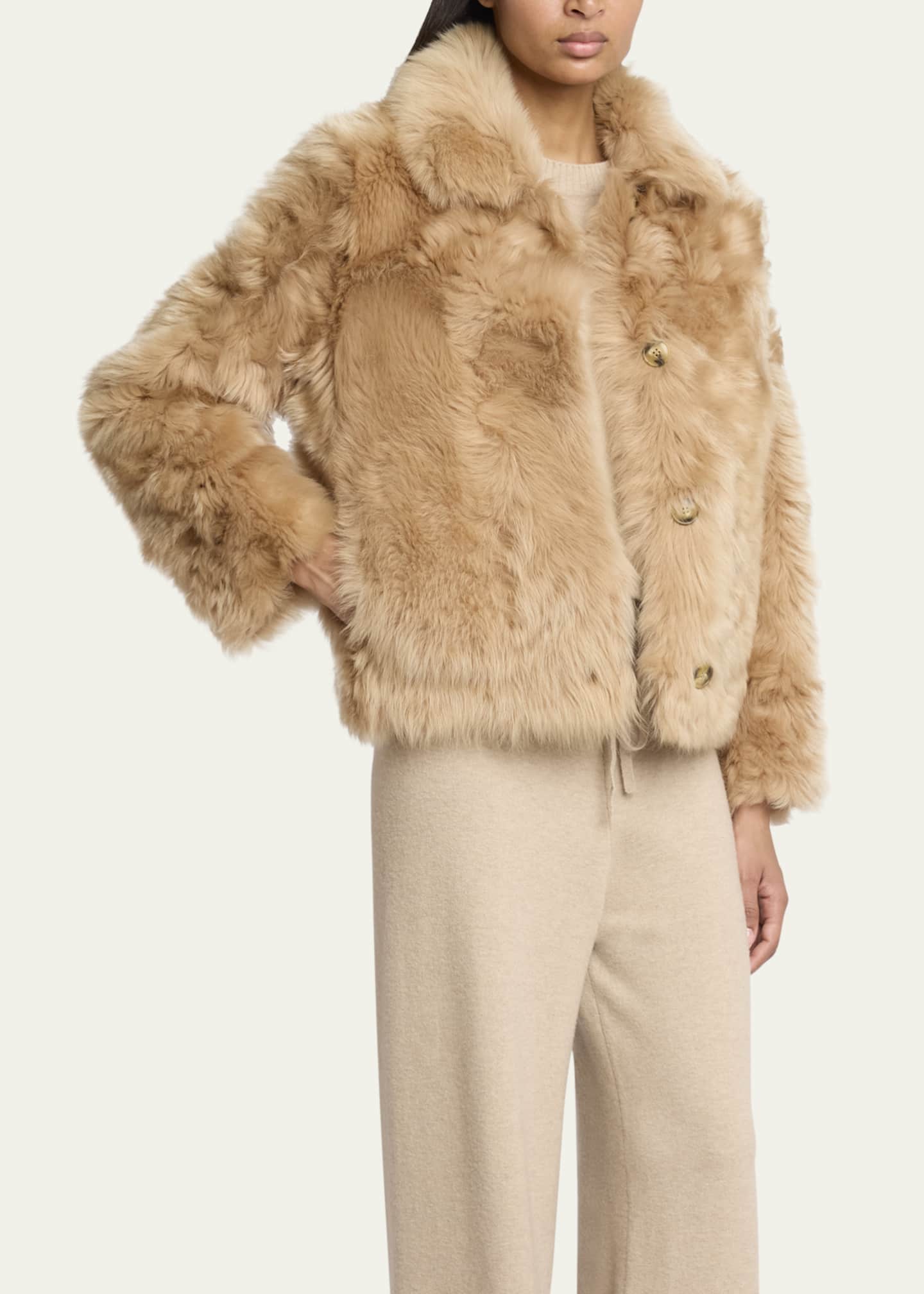 Yves Salomon Short Lamb Shearling Jacket Bergdorf Goodman