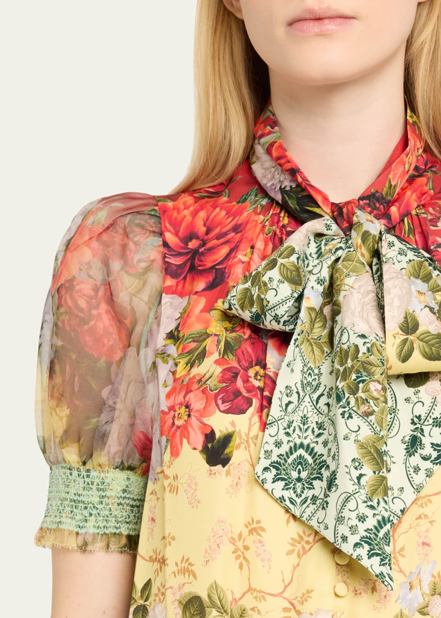 Alice + Olivia Tyler Puff Sleeve Top English Rose main image 0