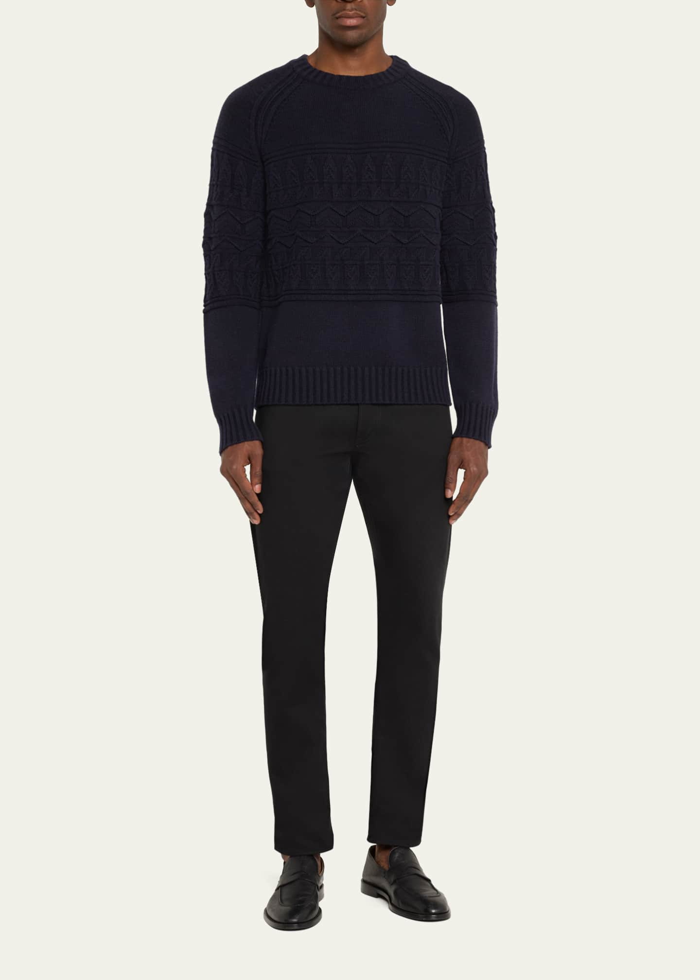 Iris Von Arnim Men's Cashmere Cable Crewneck Sweater Image 2 of 5
