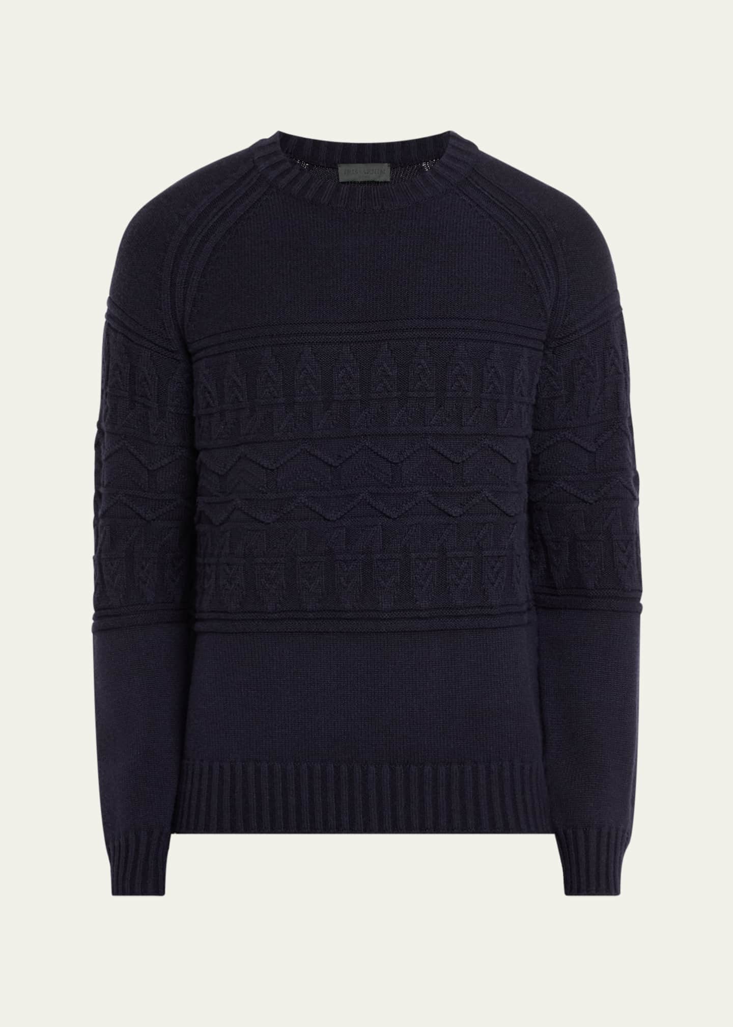 Iris Von Arnim Men's Cashmere Cable Crewneck Sweater Image 1 of 5