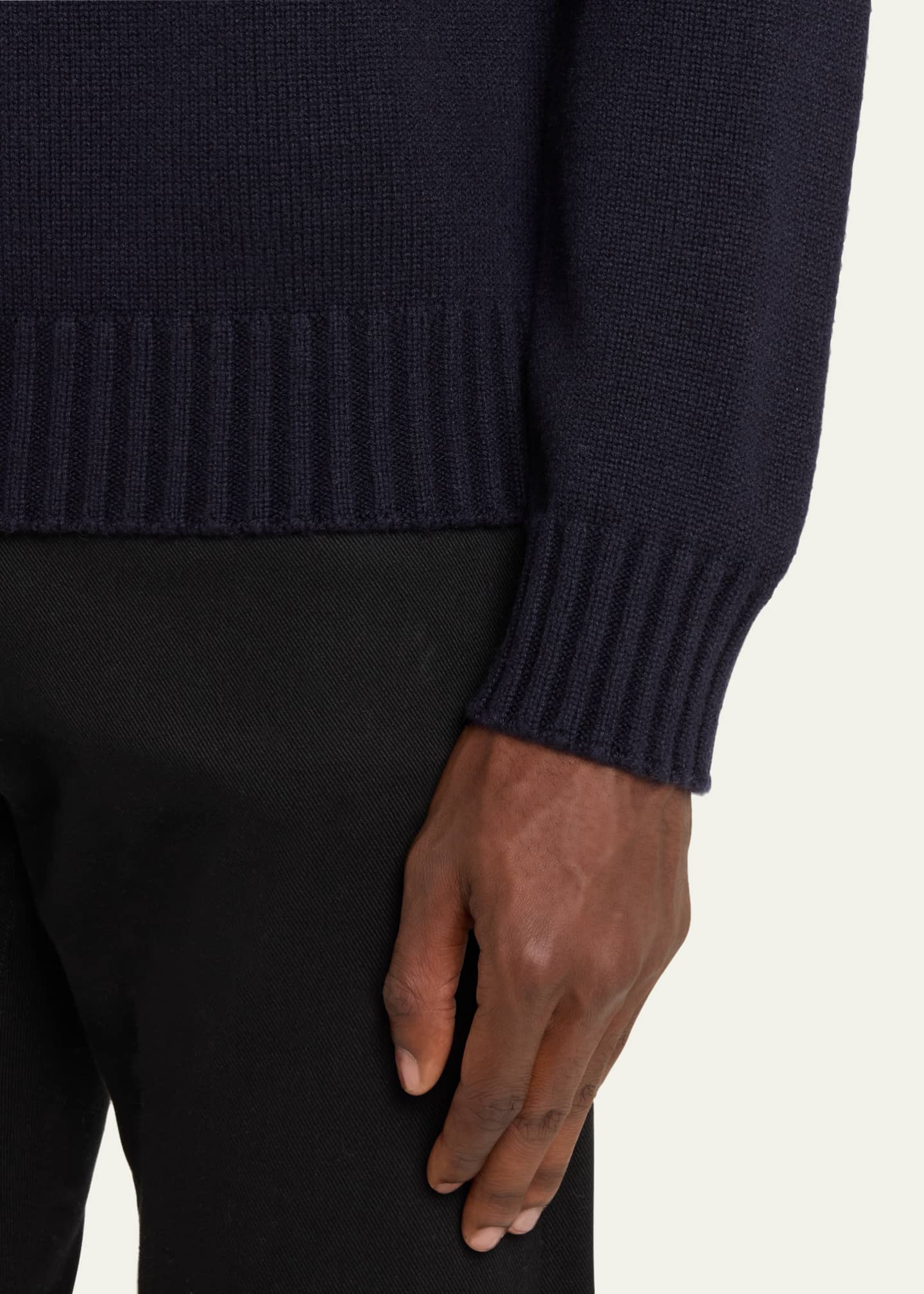 Iris Von Arnim Men's Cashmere Cable Crewneck Sweater Image 5 of 5