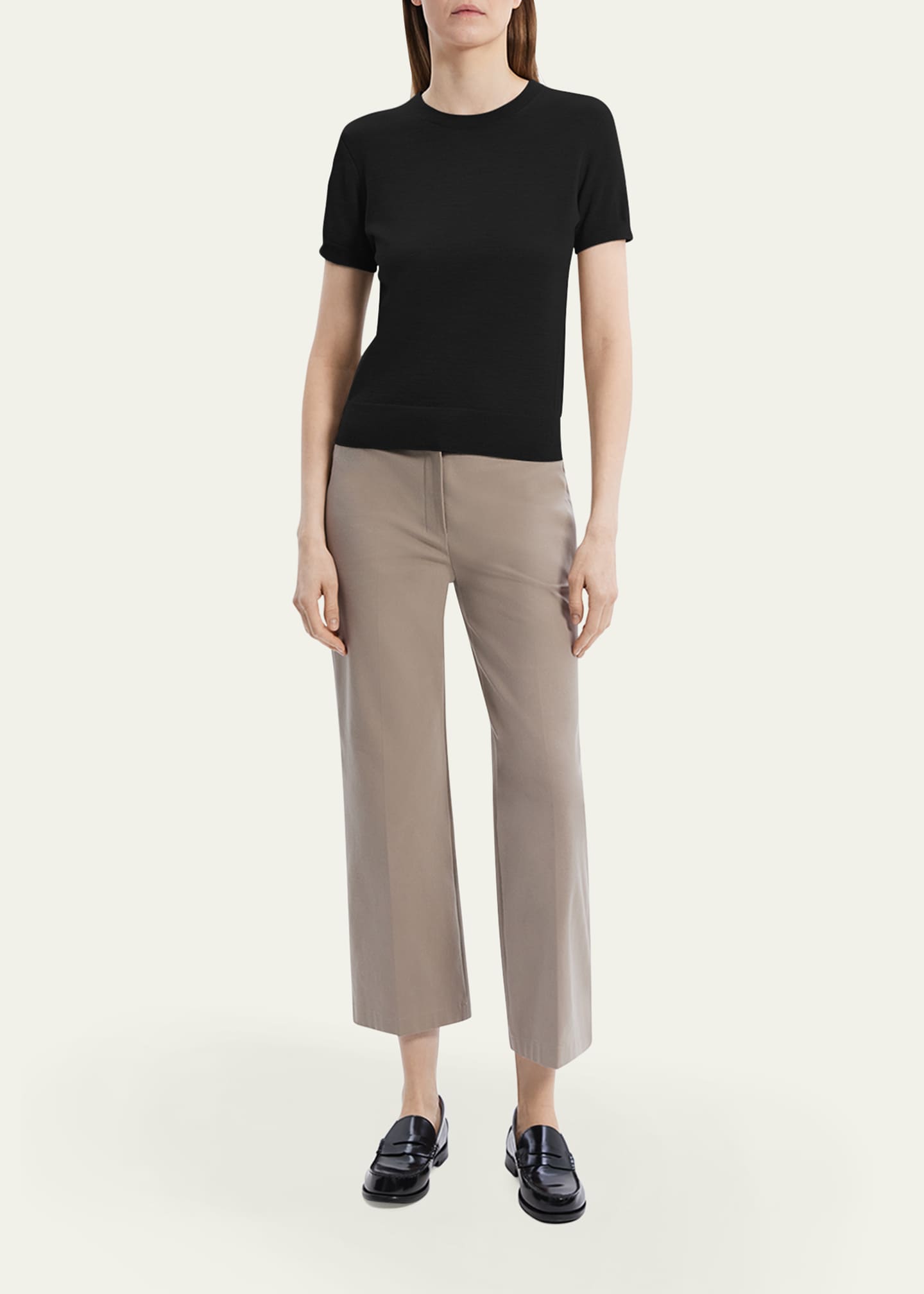 Theory Regal Merino Wool Short-Sleeve Crew T-Shirt Image 2 of 5