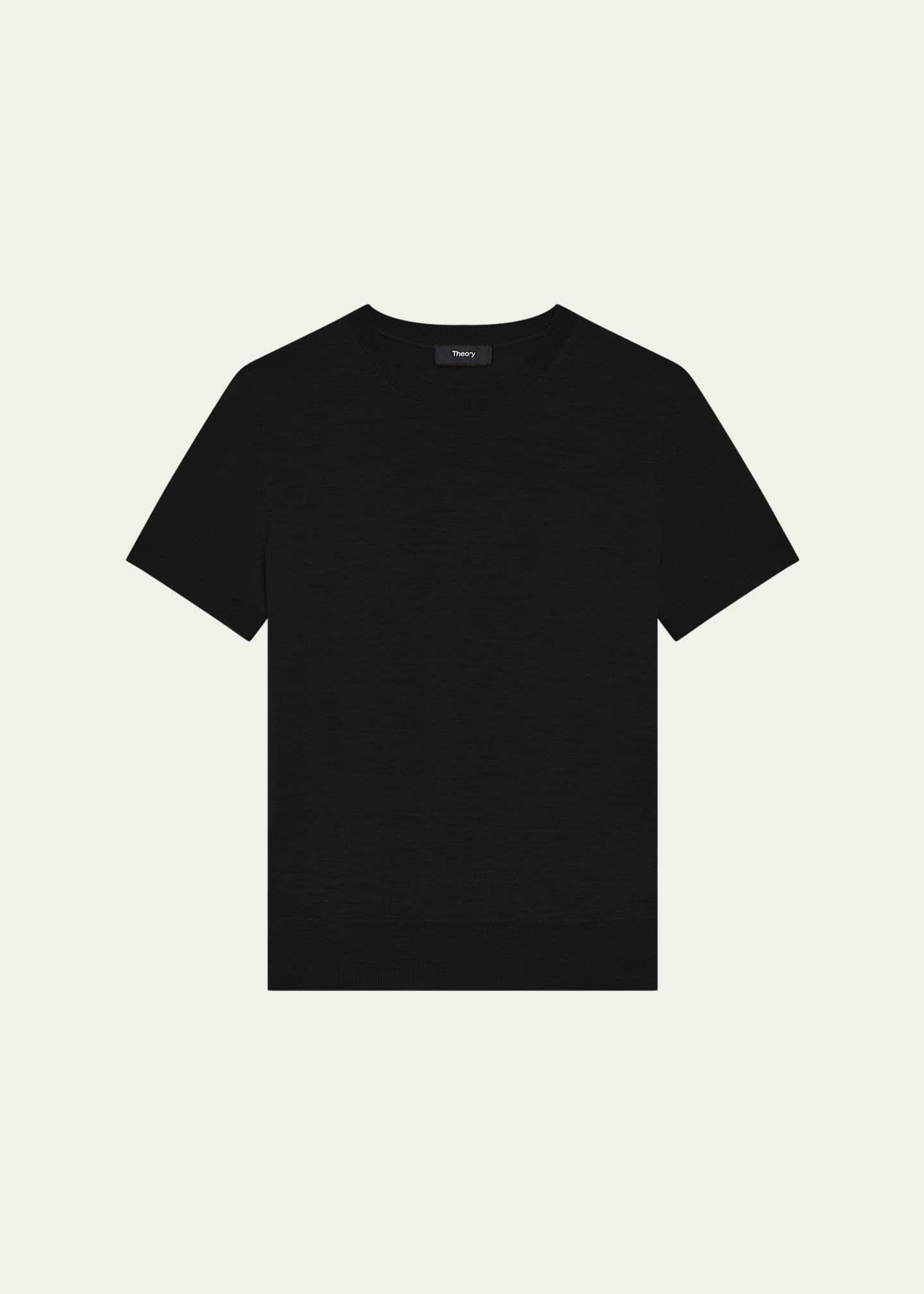 Theory Regal Merino Wool Short-Sleeve Crew T-Shirt Image 1 of 5