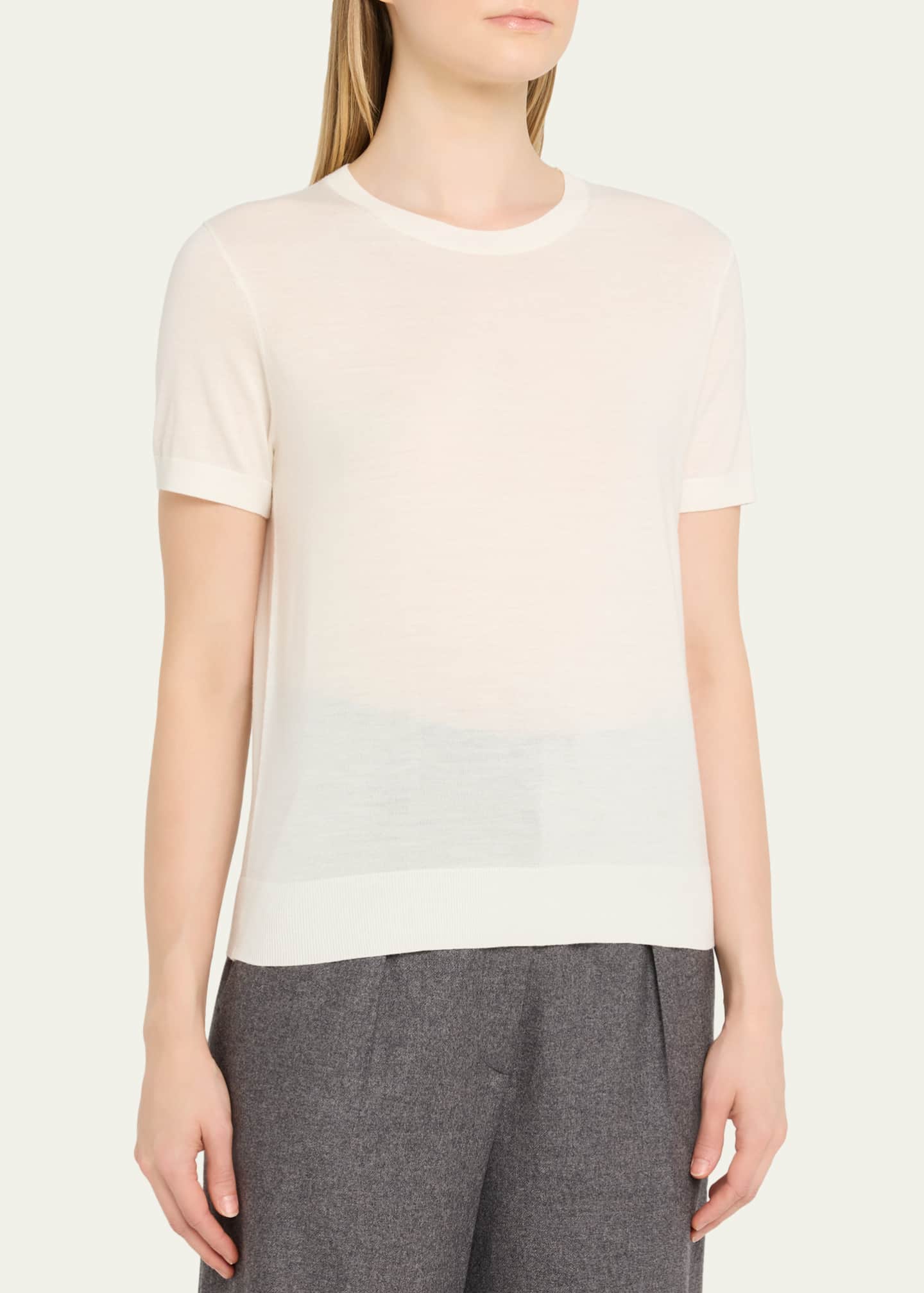 Theory Regal Merino Wool Short-Sleeve Crew T-Shirt - Bergdorf Goodman