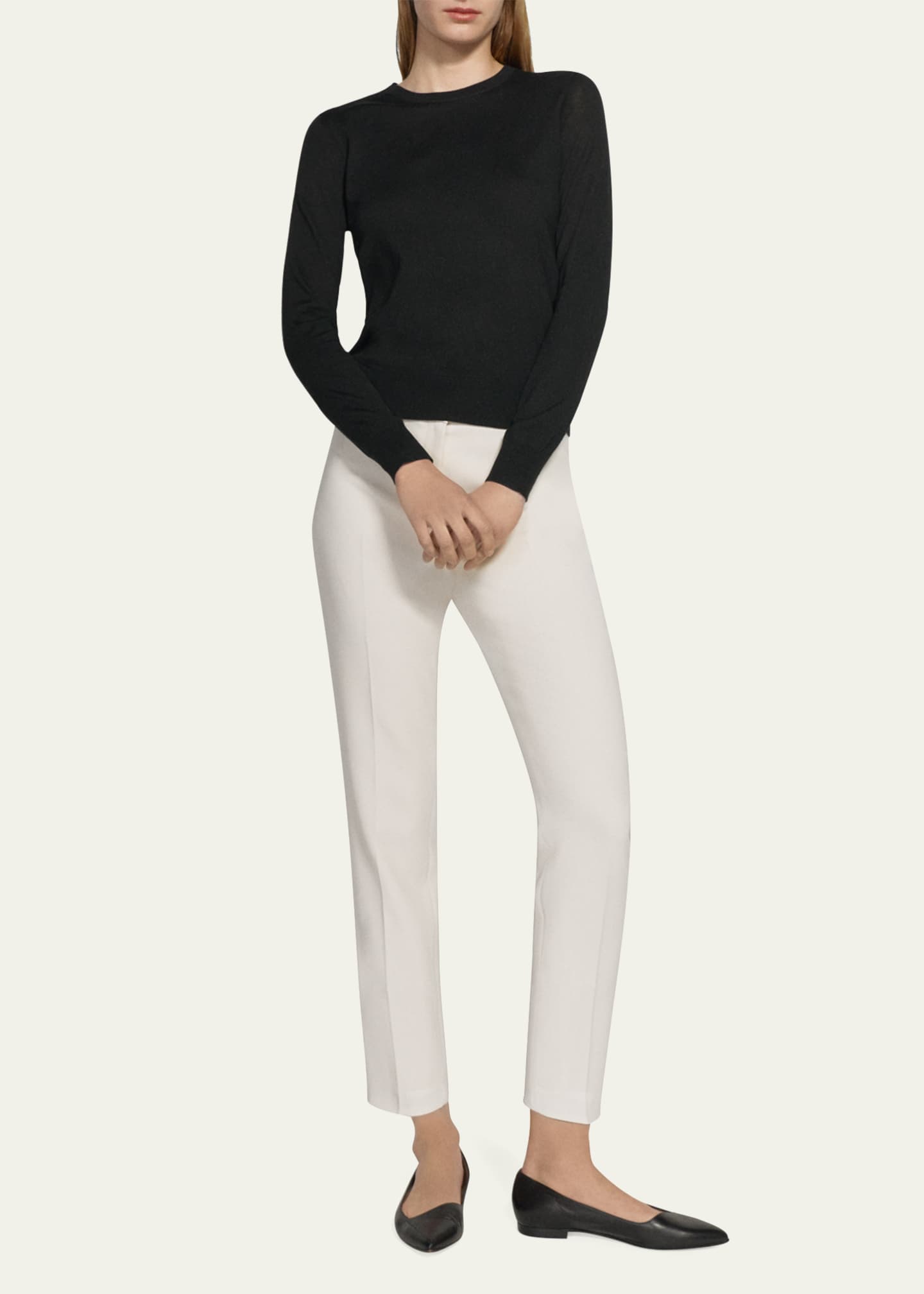 Theory Regal Merino Wool Knit Crewneck Top Image 2 of 5